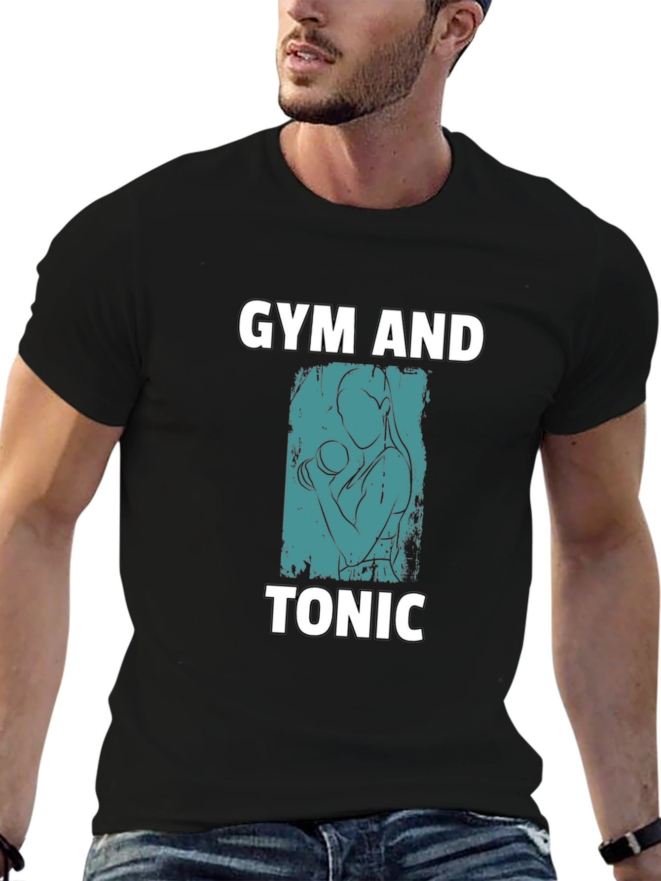 Camiseta Negra: Gym and Tonic - Estilo Fitness