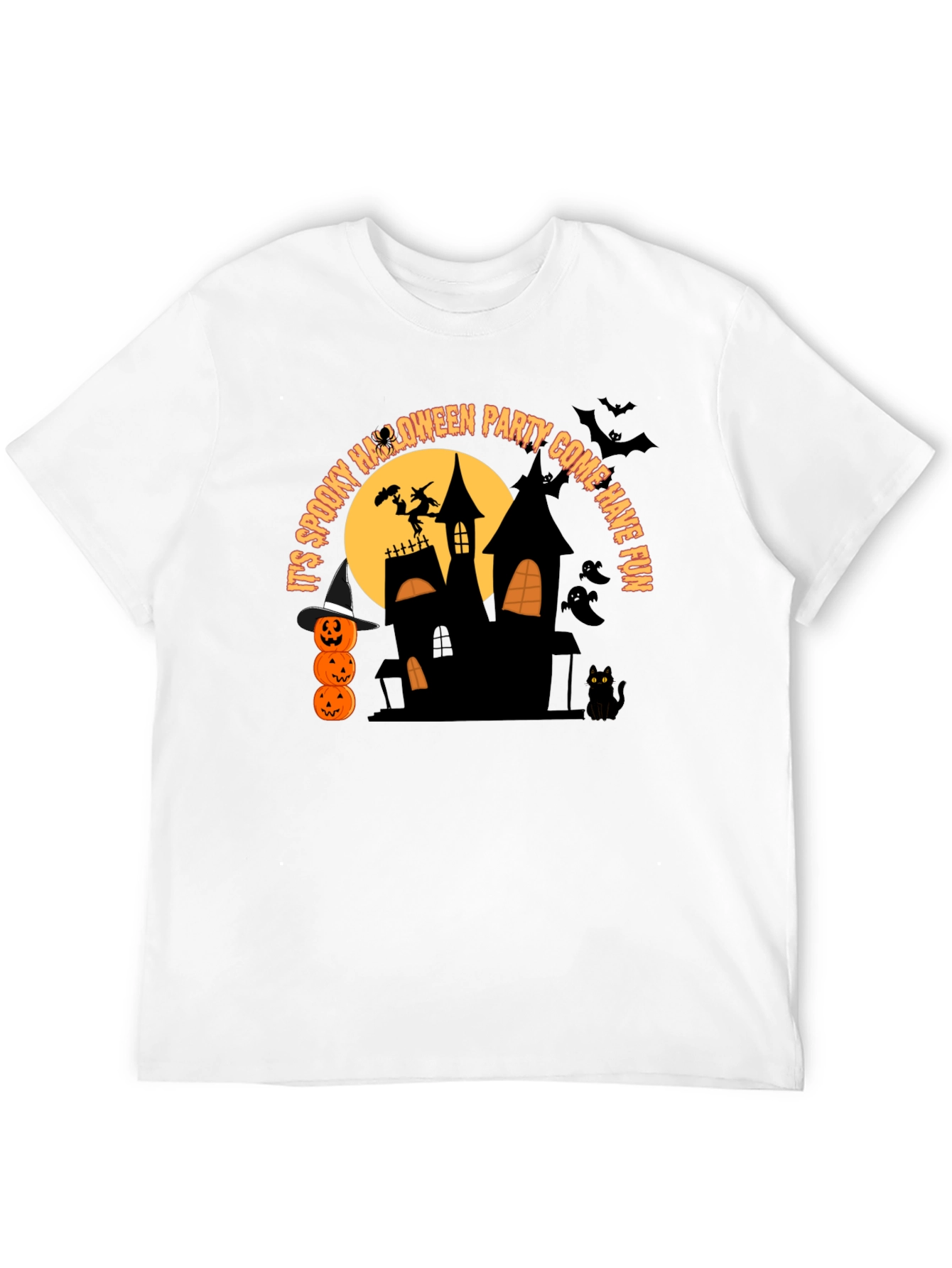 Camiseta Negra de Fiesta de Halloween Espeluznante
