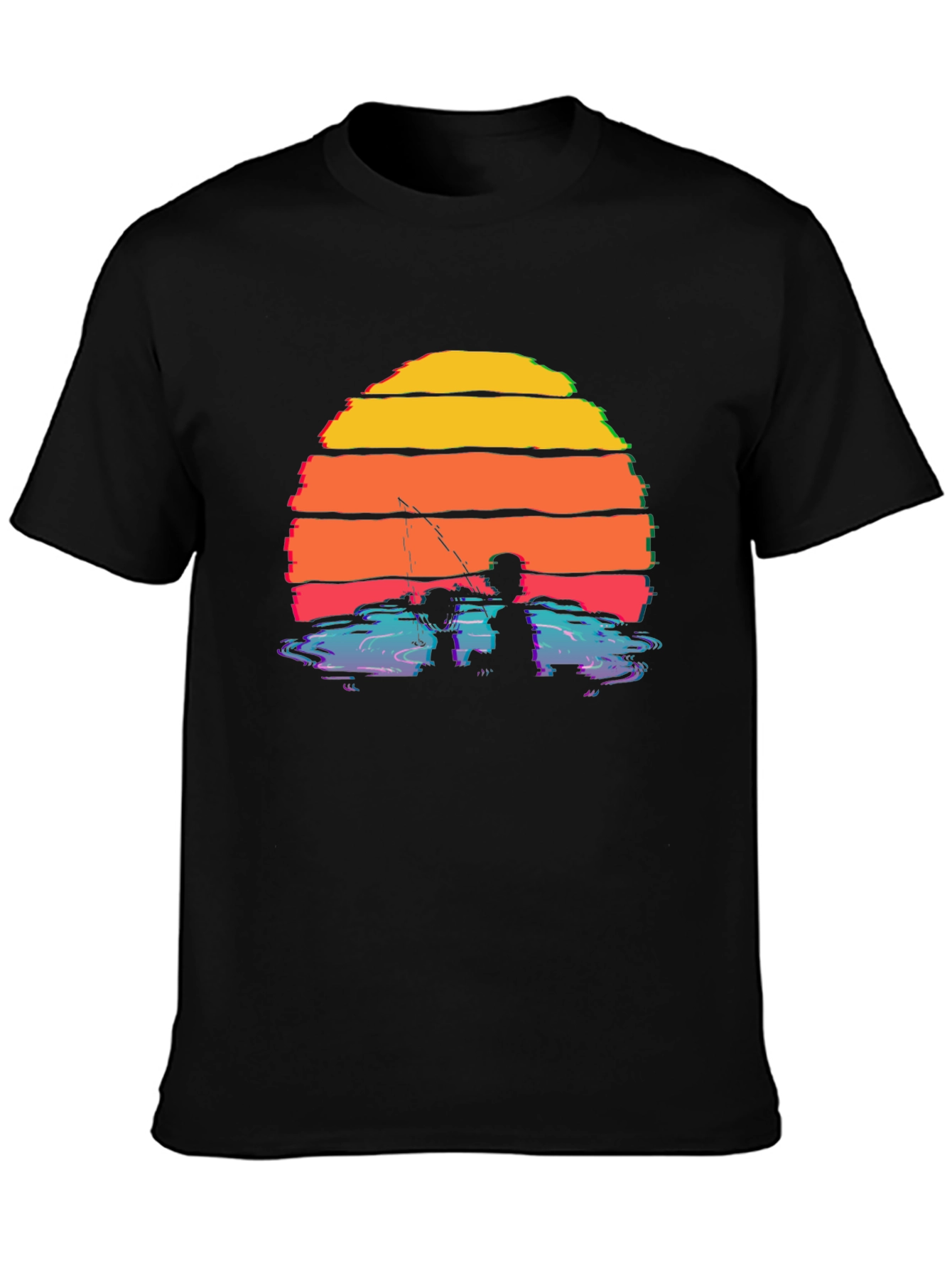 Camiseta Gráfica Atardecer Pesca para Hombre