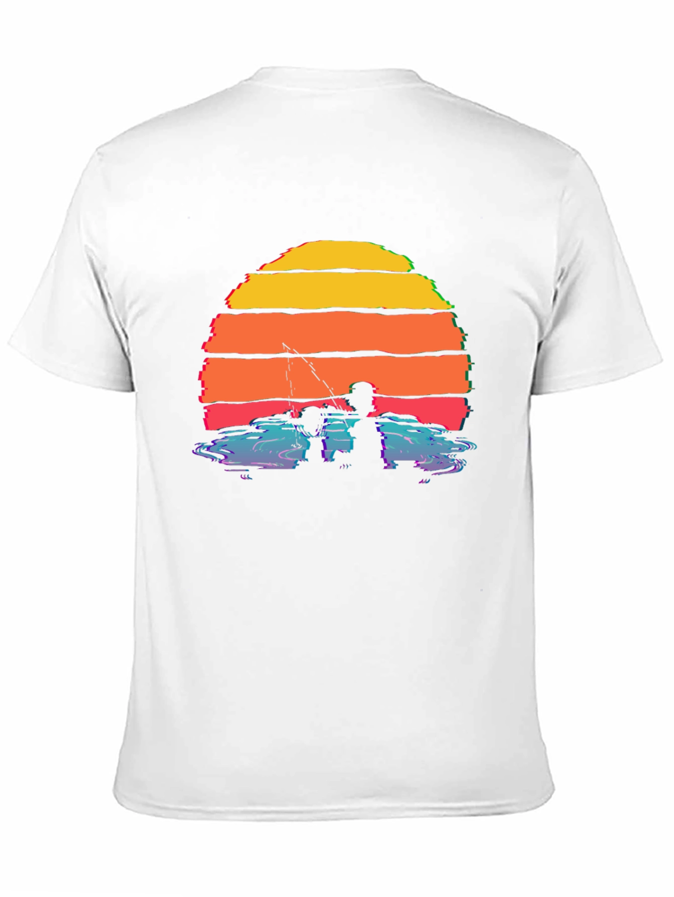 Camiseta Gráfica Atardecer Pesca para Hombre