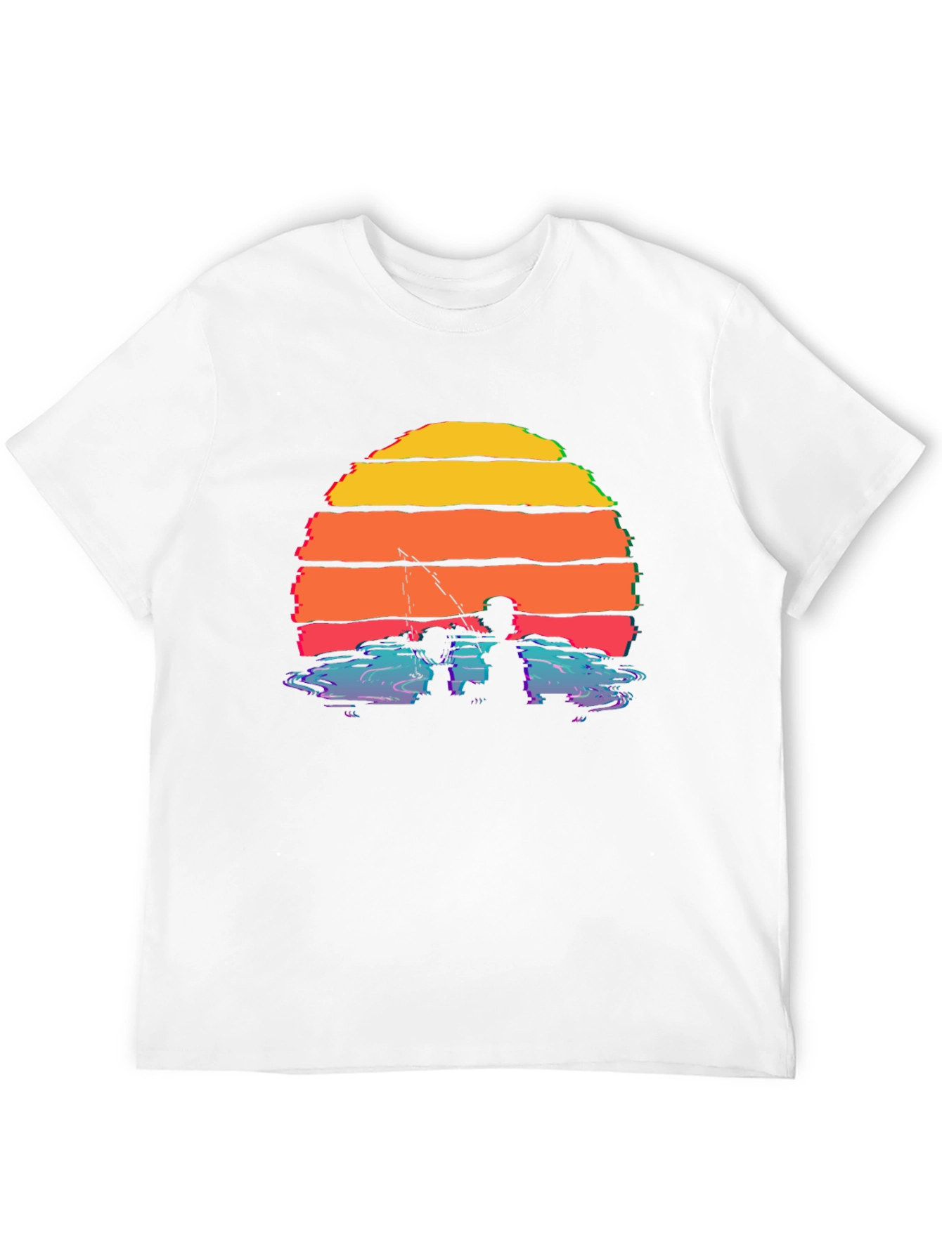 Camiseta Gráfica Atardecer Pesca para Hombre