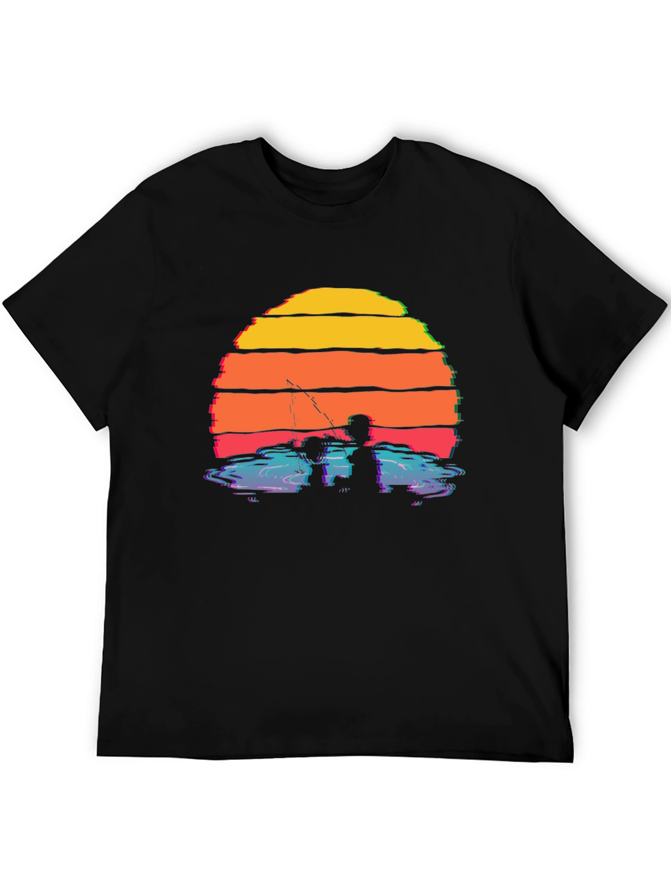 Camiseta Gráfica Atardecer Pesca para Hombre