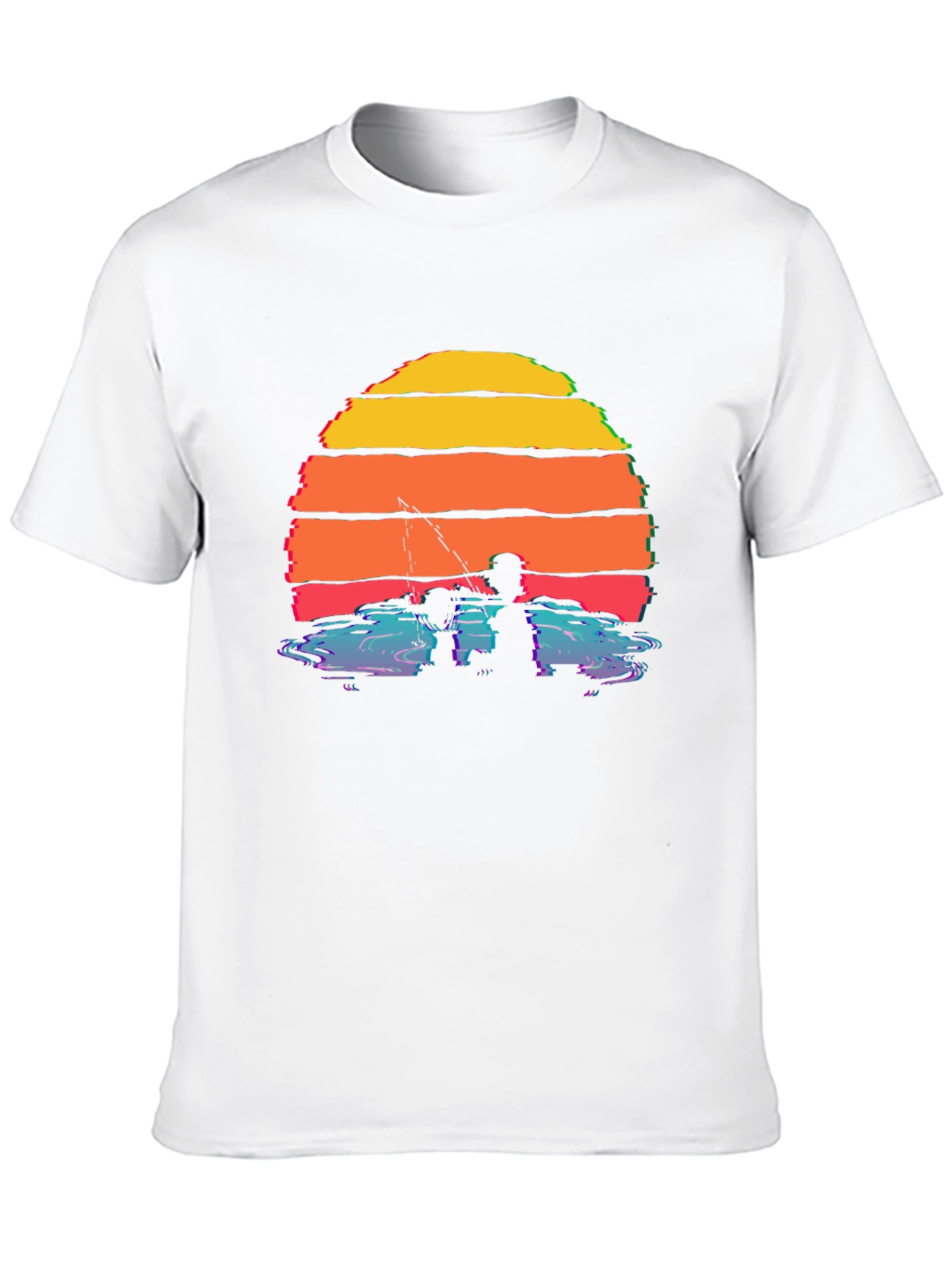 Camiseta Gráfica Atardecer Pesca para Hombre