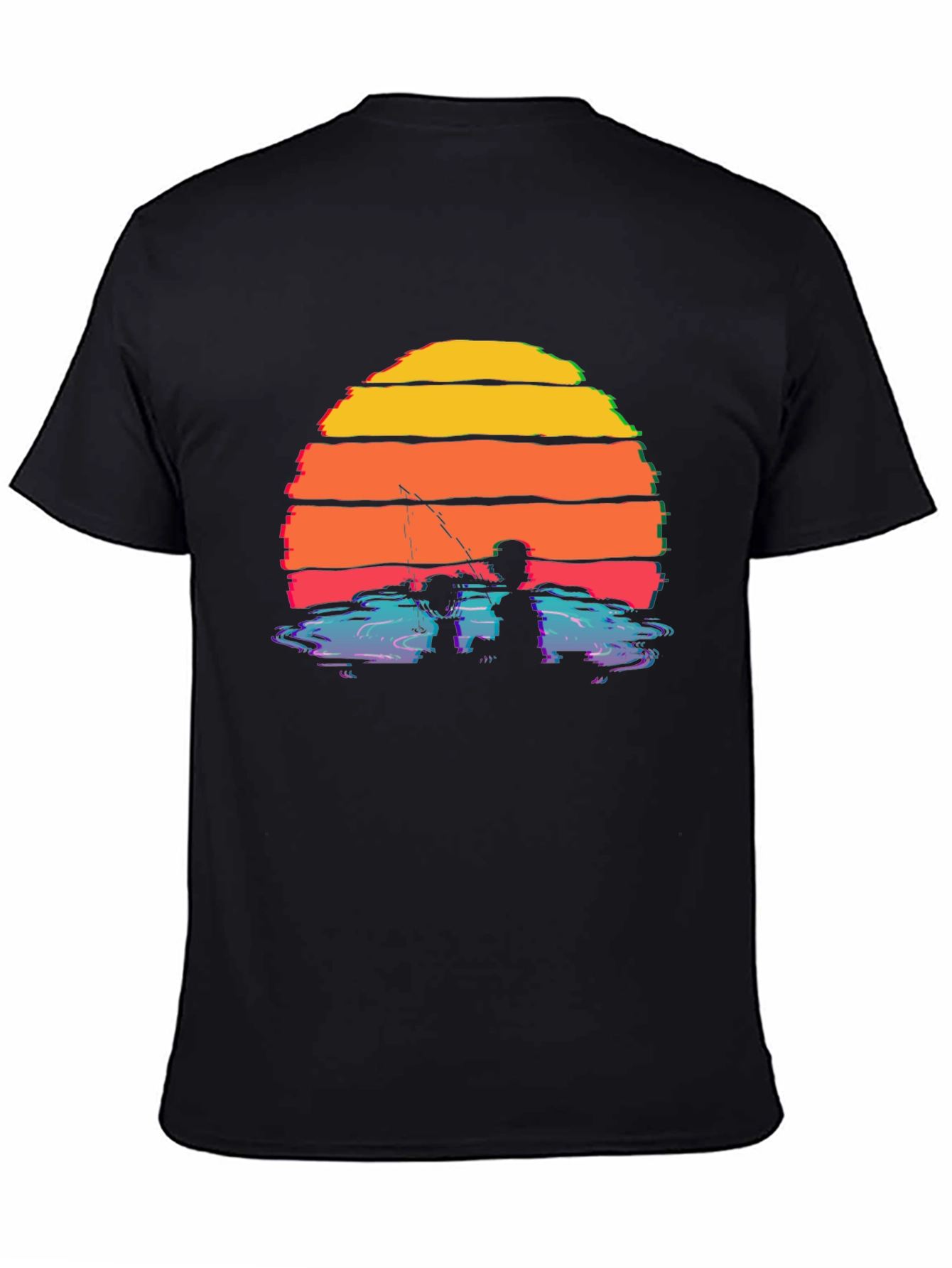 Camiseta Gráfica Atardecer Pesca para Hombre