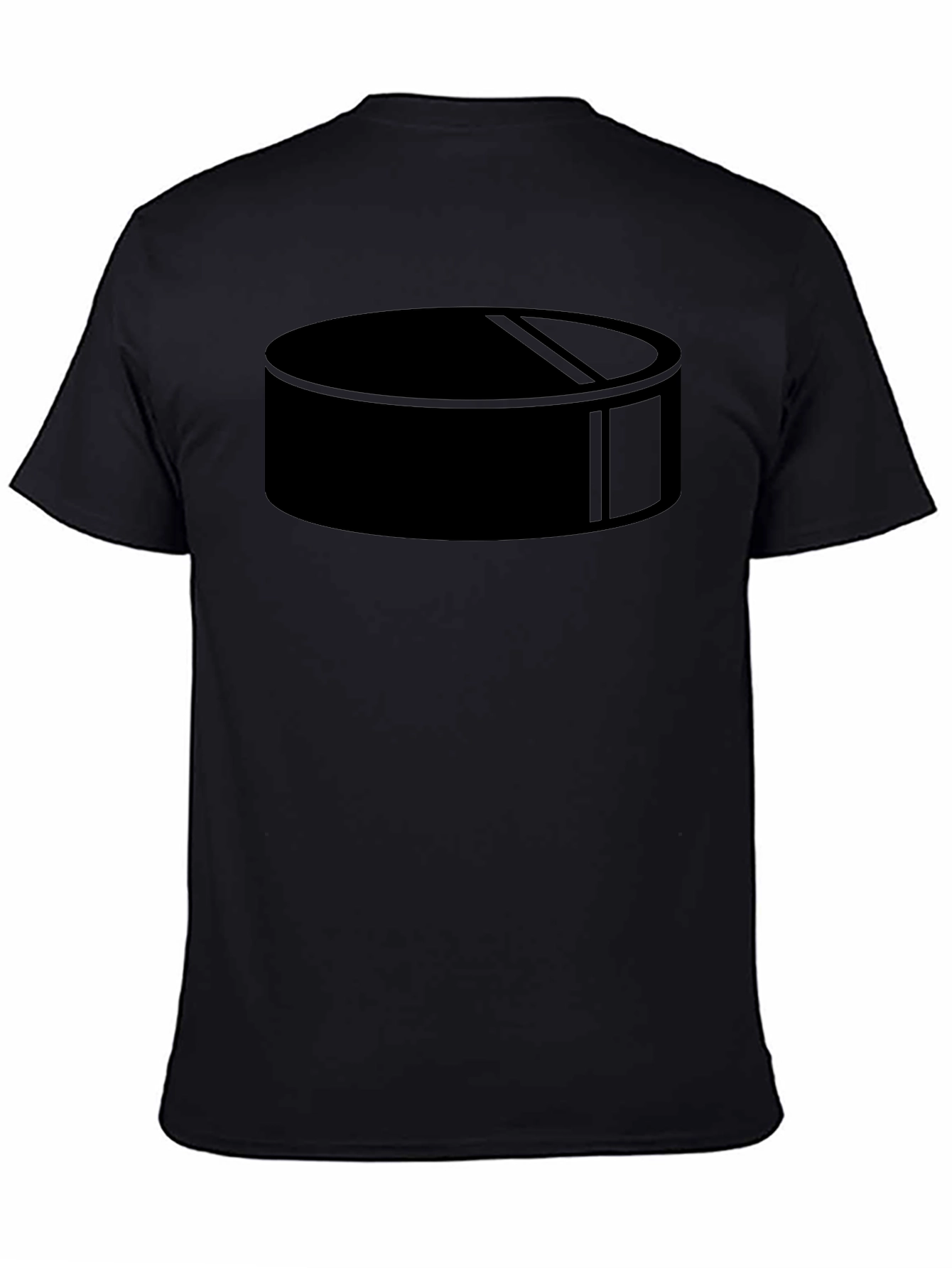 Camiseta Negra con Diseño de Disco de Hockey
