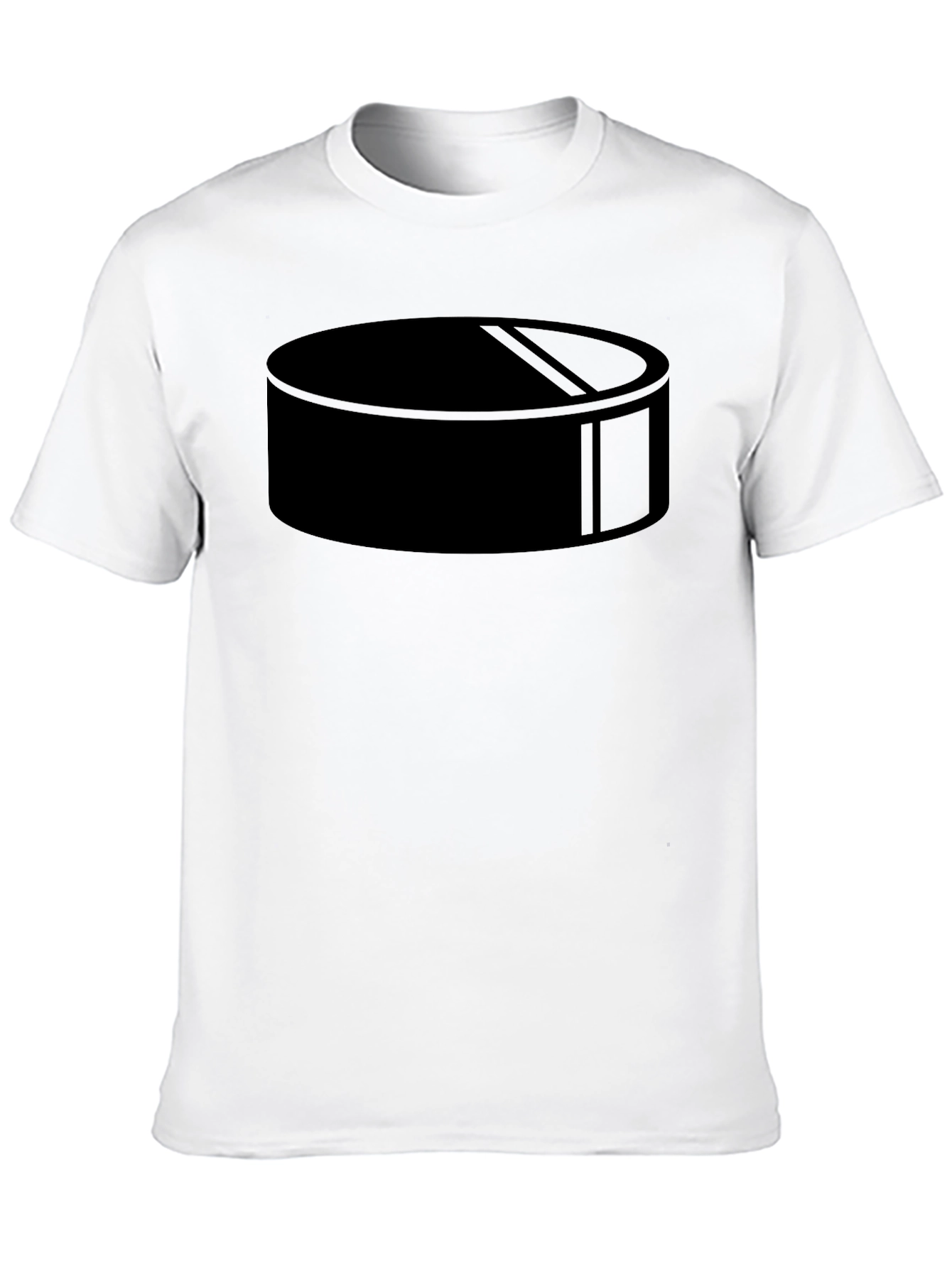 Camiseta Negra con Diseño de Disco de Hockey