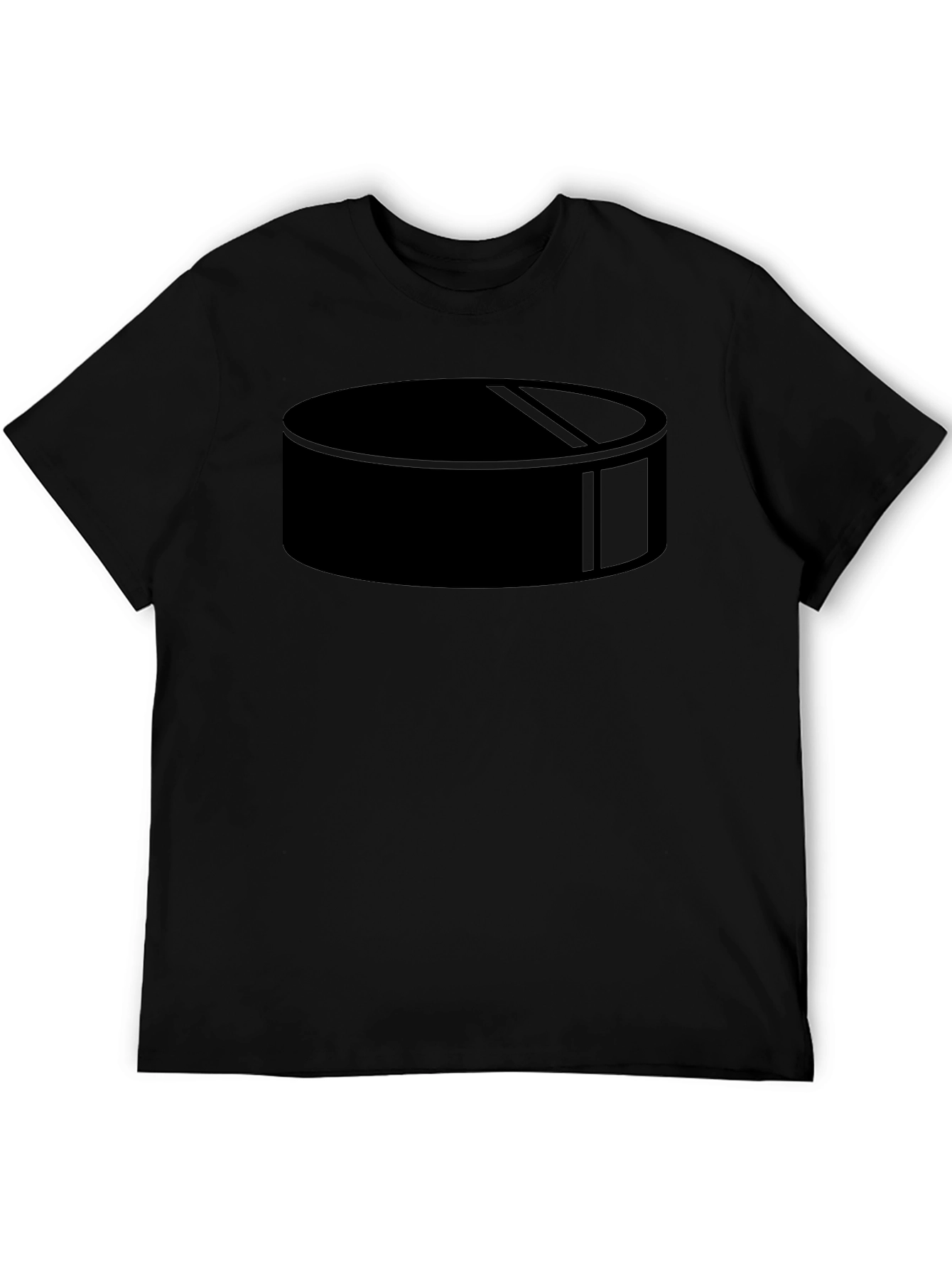 Camiseta Negra con Diseño de Disco de Hockey
