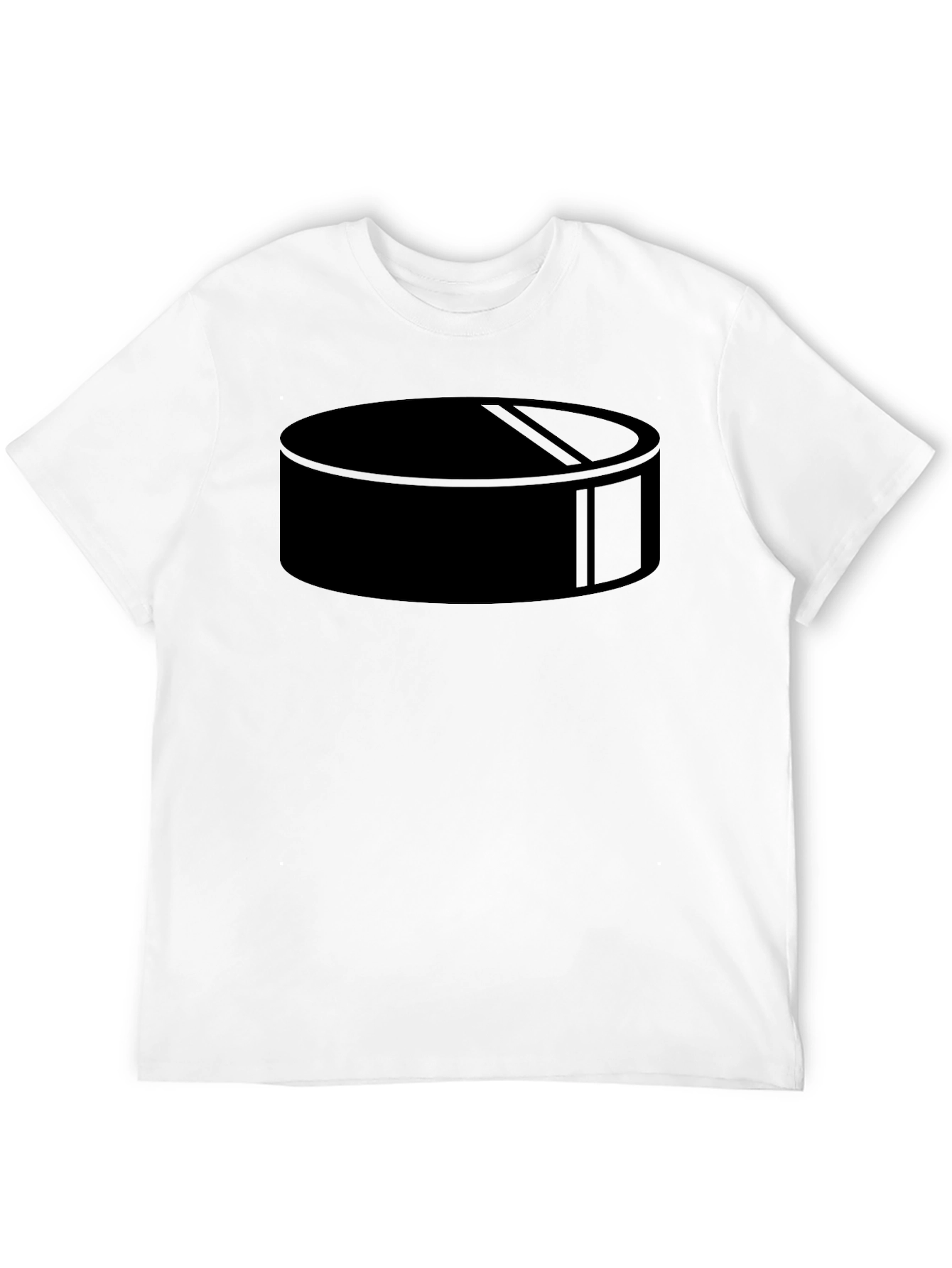 Camiseta Negra con Diseño de Disco de Hockey