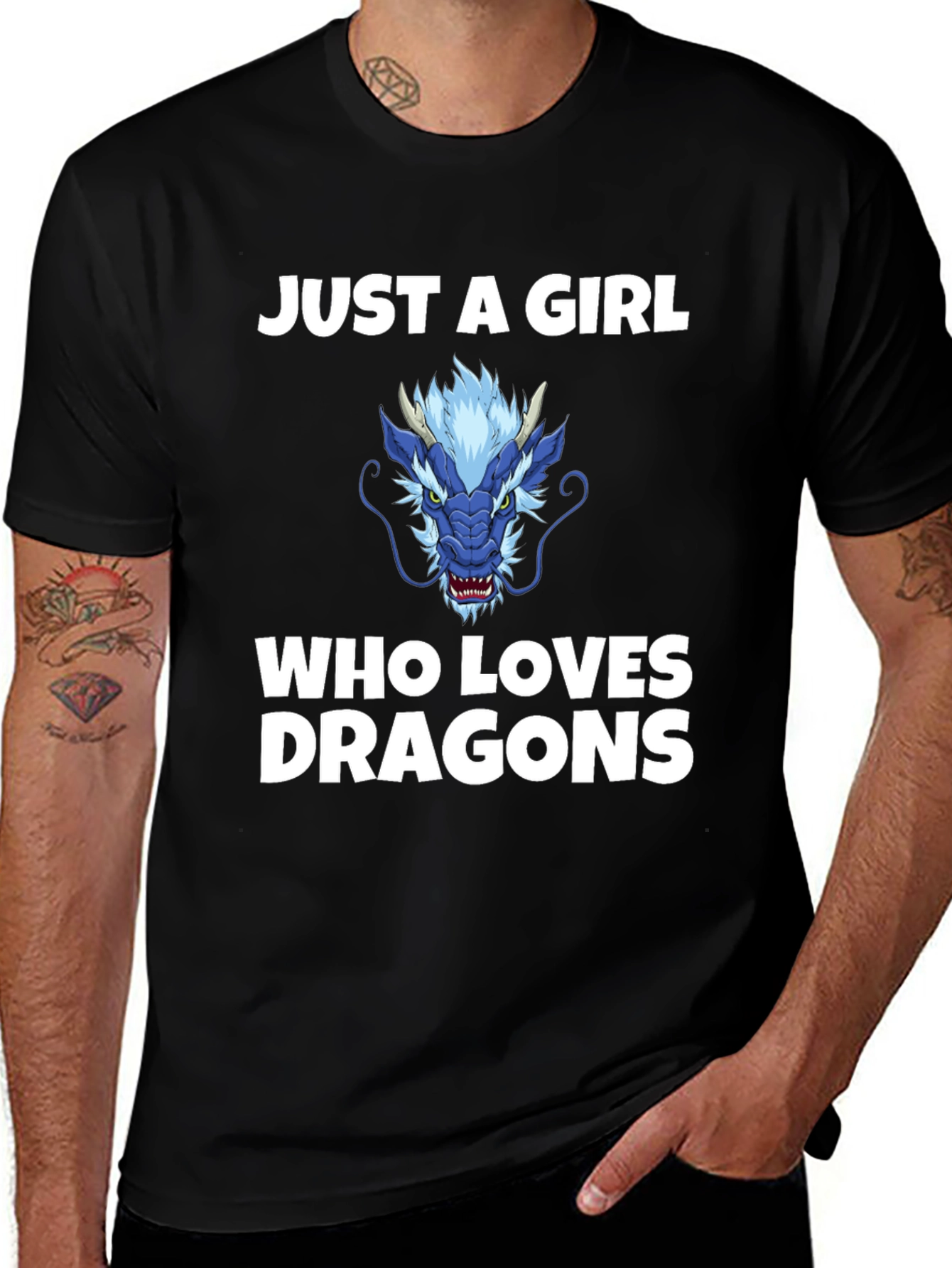 Camiseta Negra Dragones Para Mujer