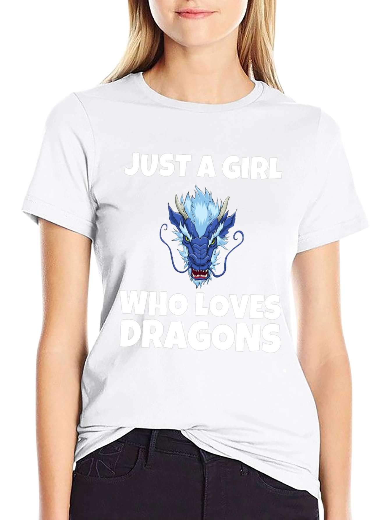 Camiseta Negra Dragones Para Mujer