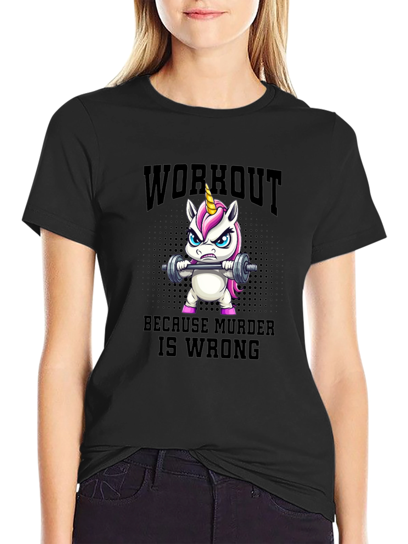 Camiseta Unicornio Workout Murder Wrong