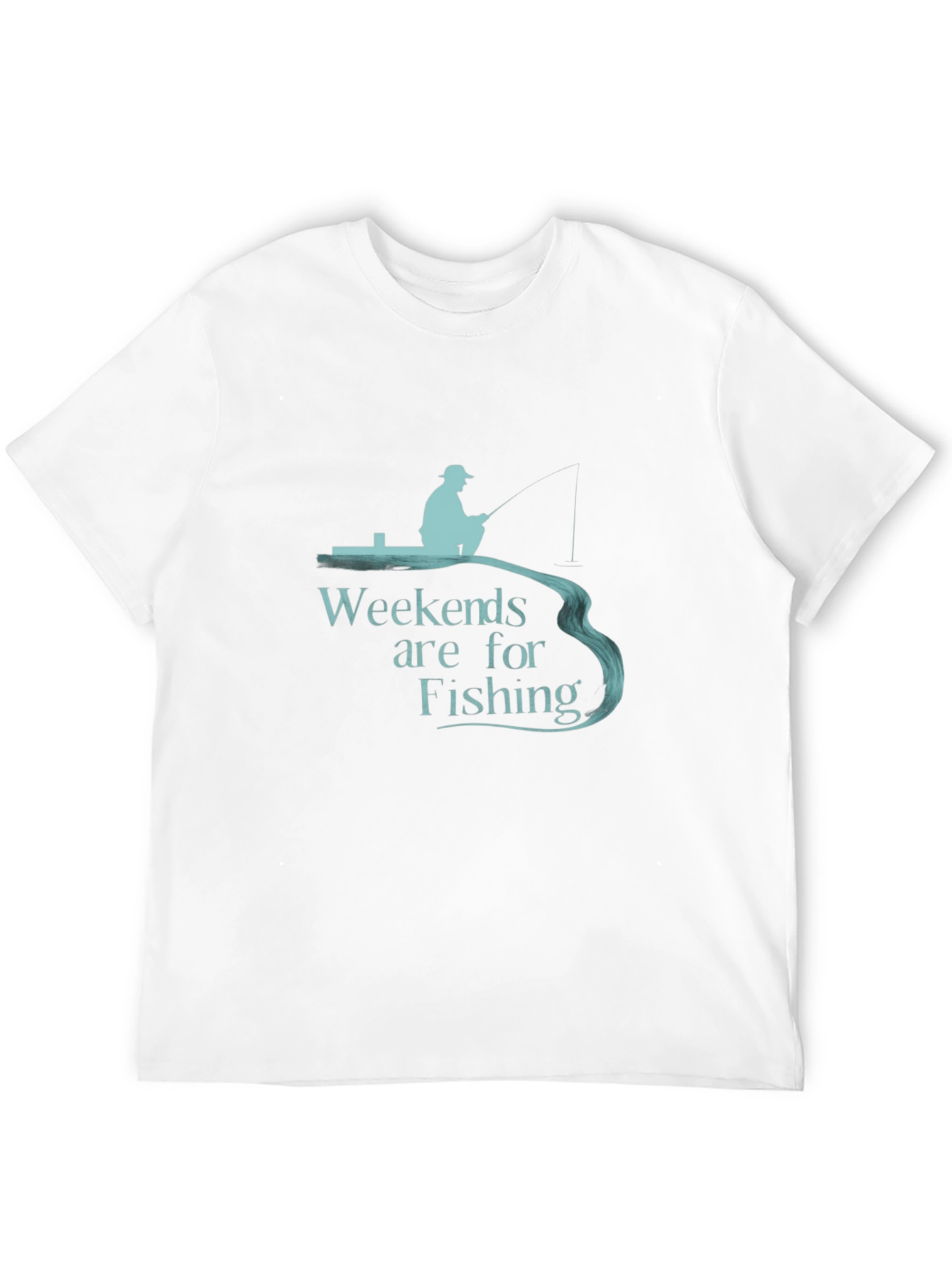 Camiseta Hombre Negra Weekends are for Fishing