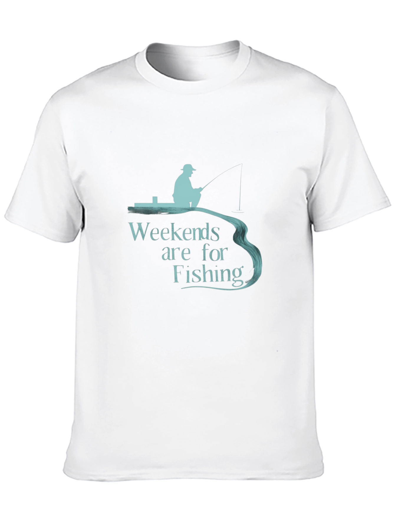Camiseta Hombre Negra Weekends are for Fishing
