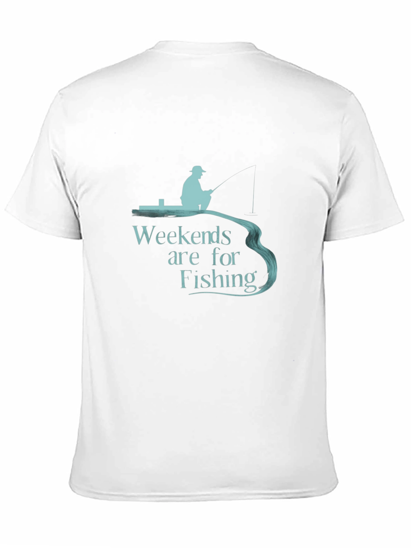 Camiseta Hombre Negra Weekends are for Fishing