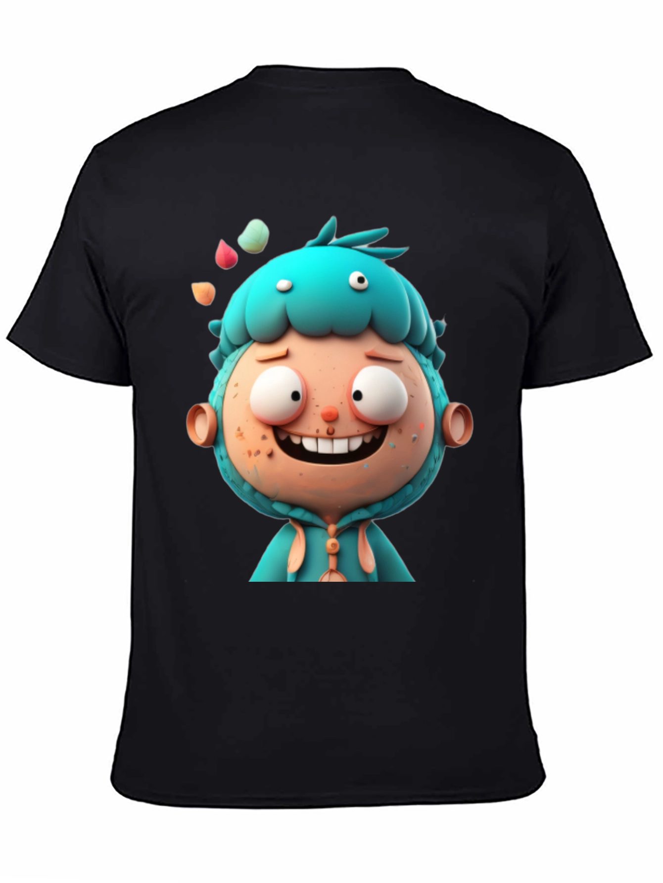 Camiseta Negra con Diseño Animado Divertido