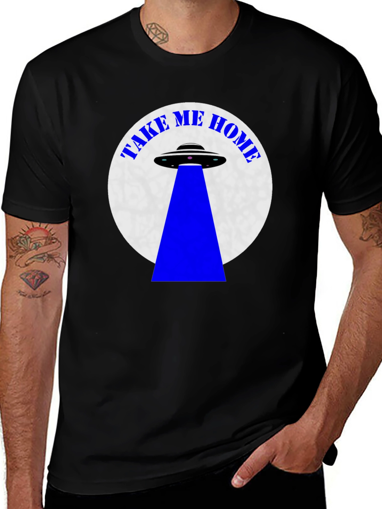 Camiseta Negra OVNI Llévame a Casa