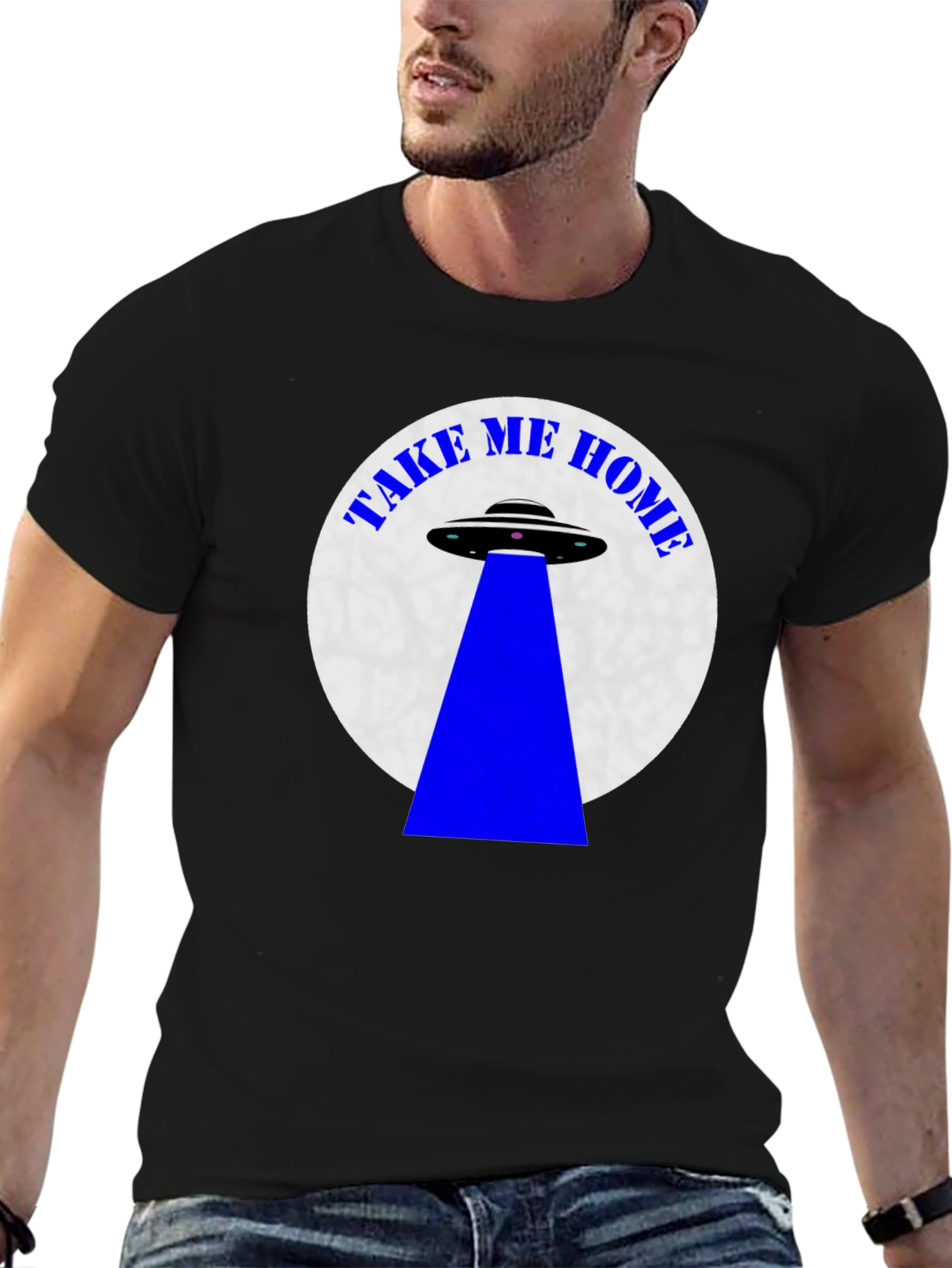Camiseta Negra OVNI Llévame a Casa