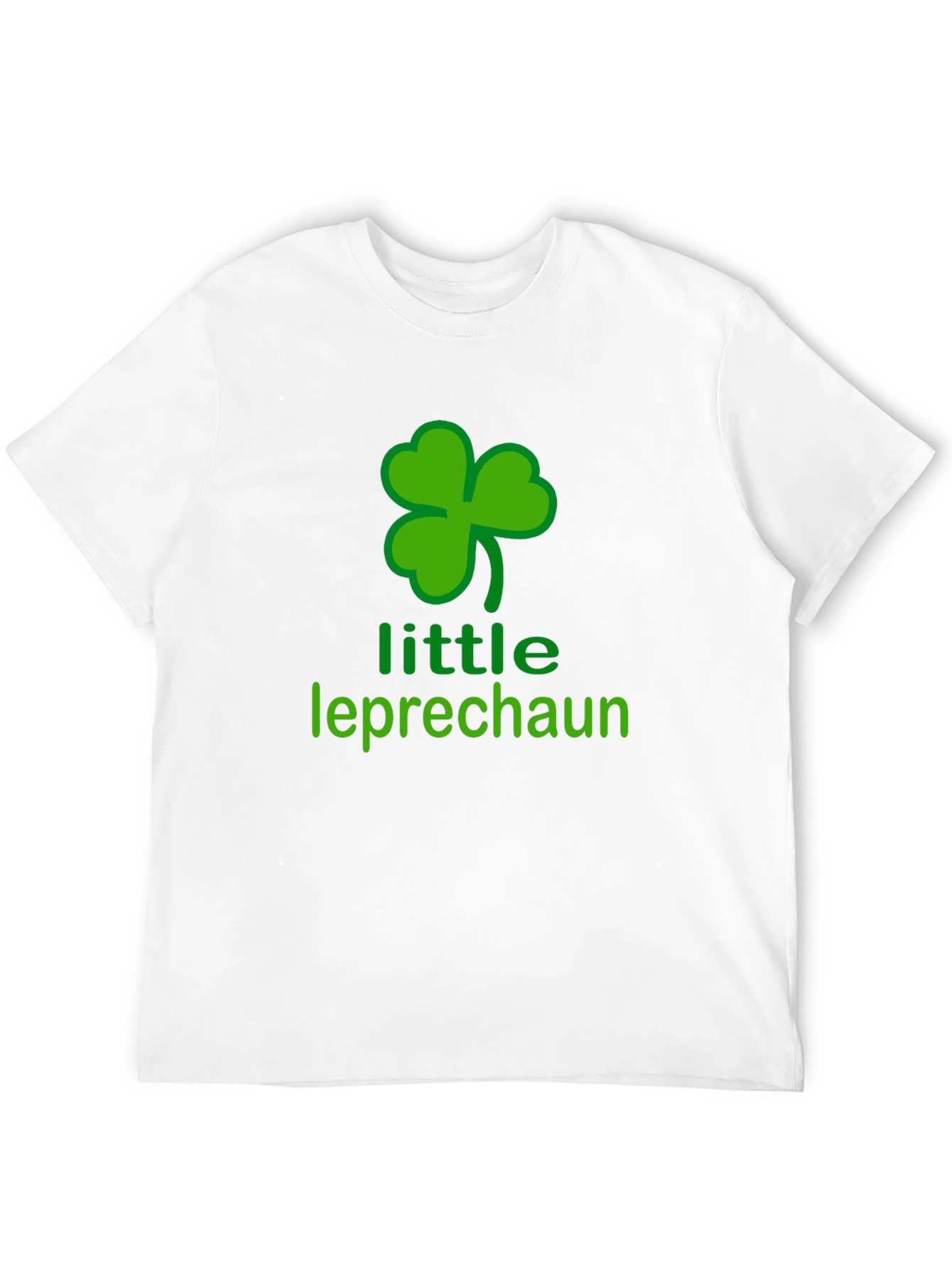 Camiseta Negra Trébol y Texto Little Leprechaun