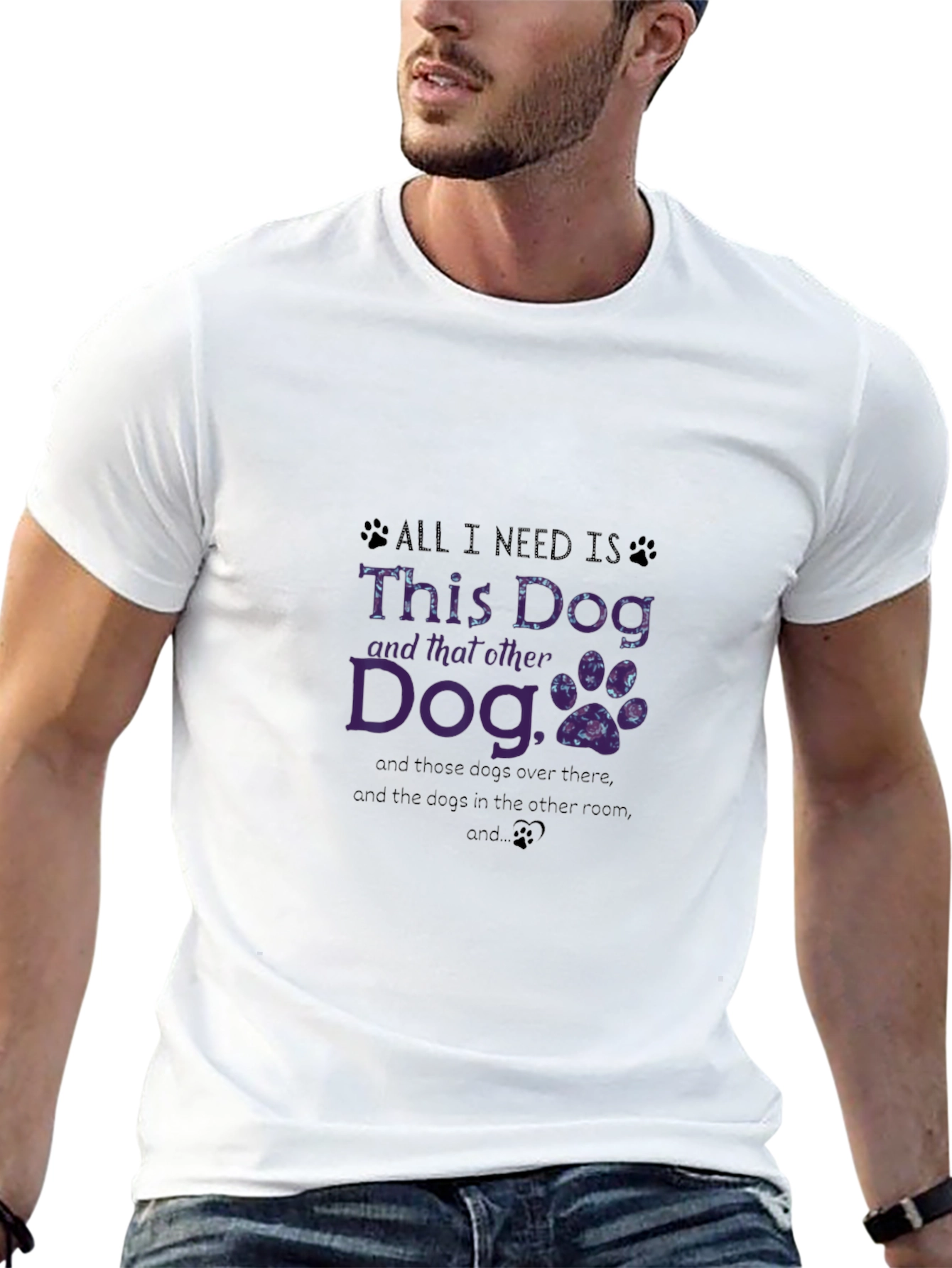Camiseta Negra All I Need Is Dogs