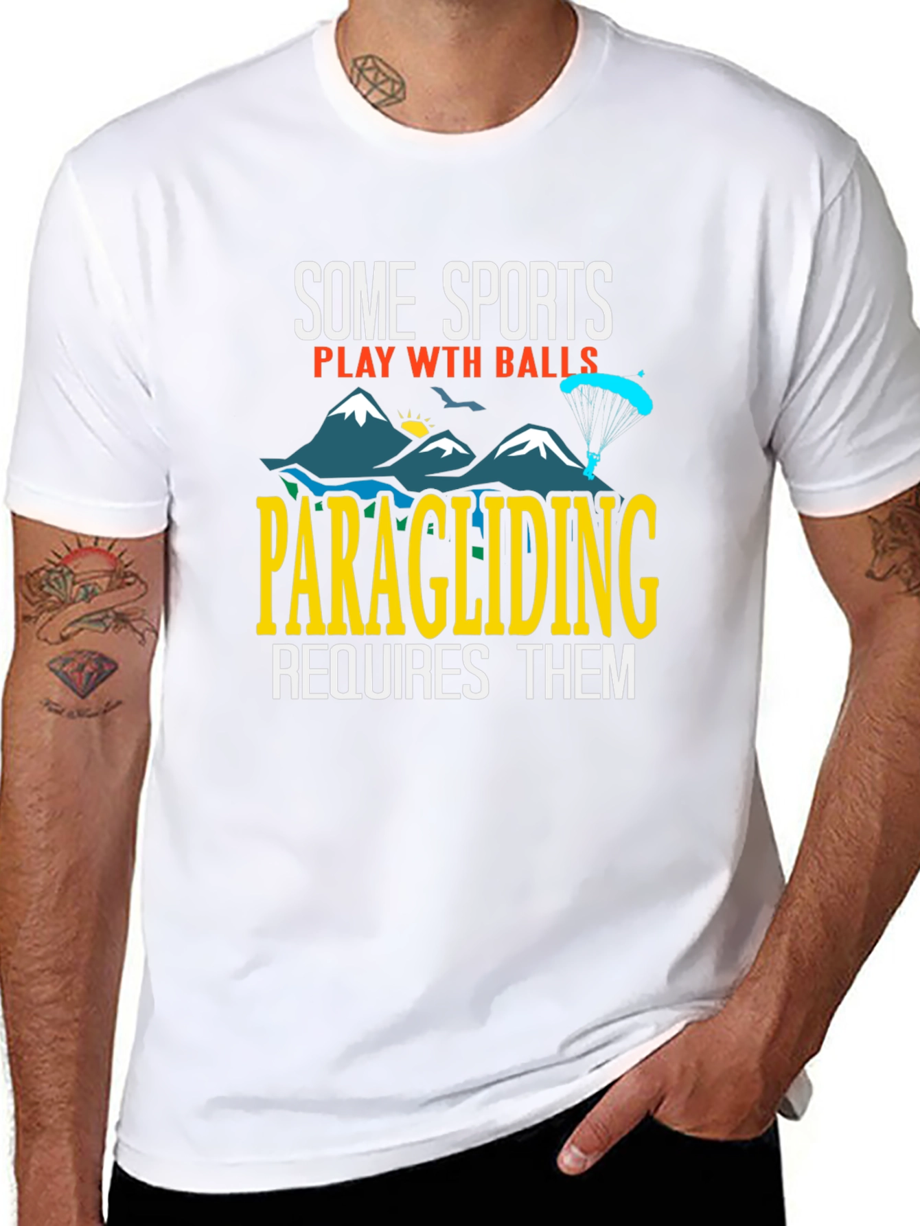 Camiseta Humorística Parapente Requiere Bolas