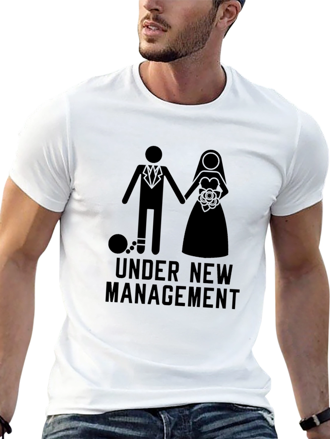 Camiseta Hombre: Bajo Nueva Dirección - Divertida Boda