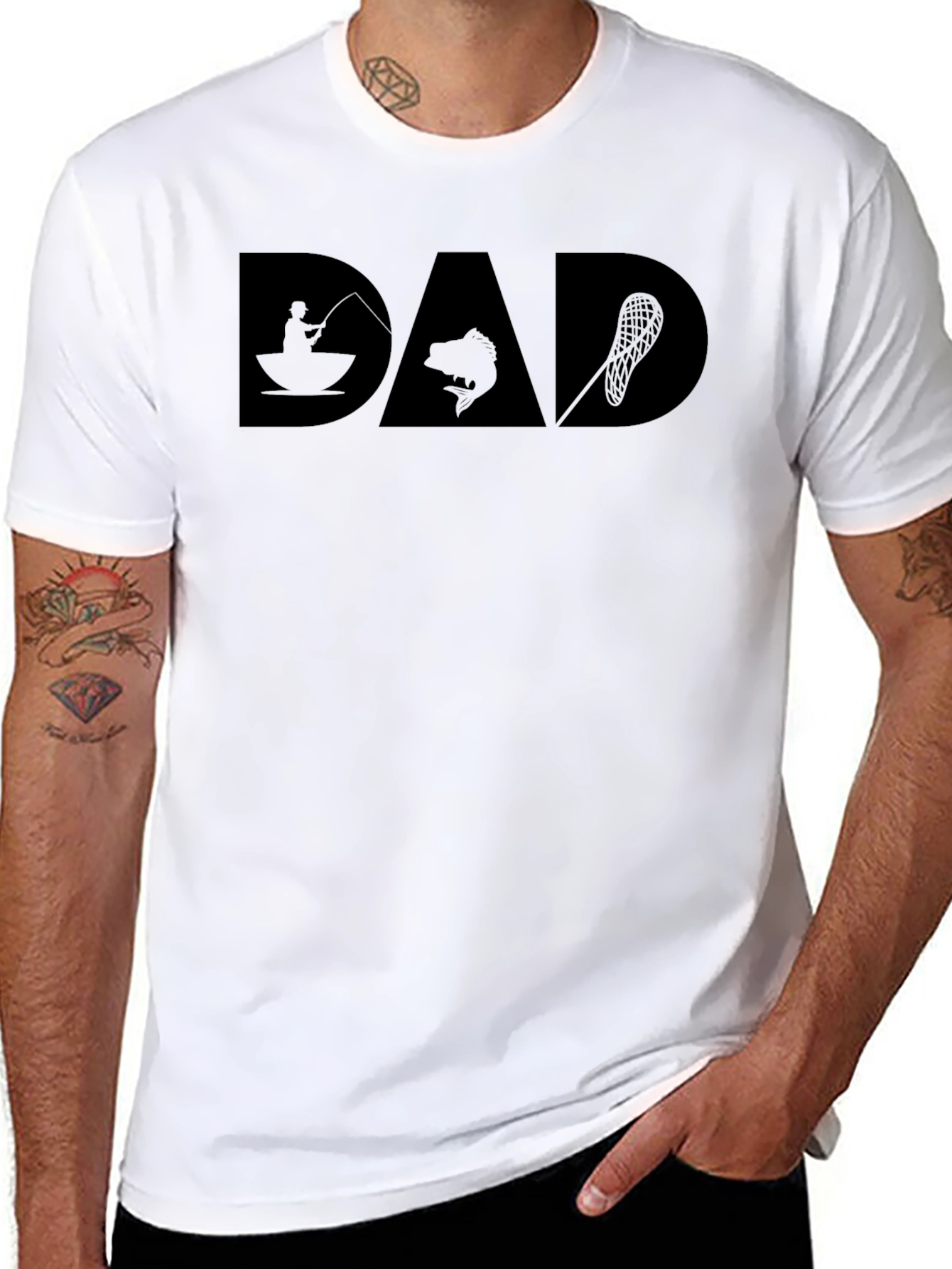 Camiseta Negra DAD para Papá Pescador