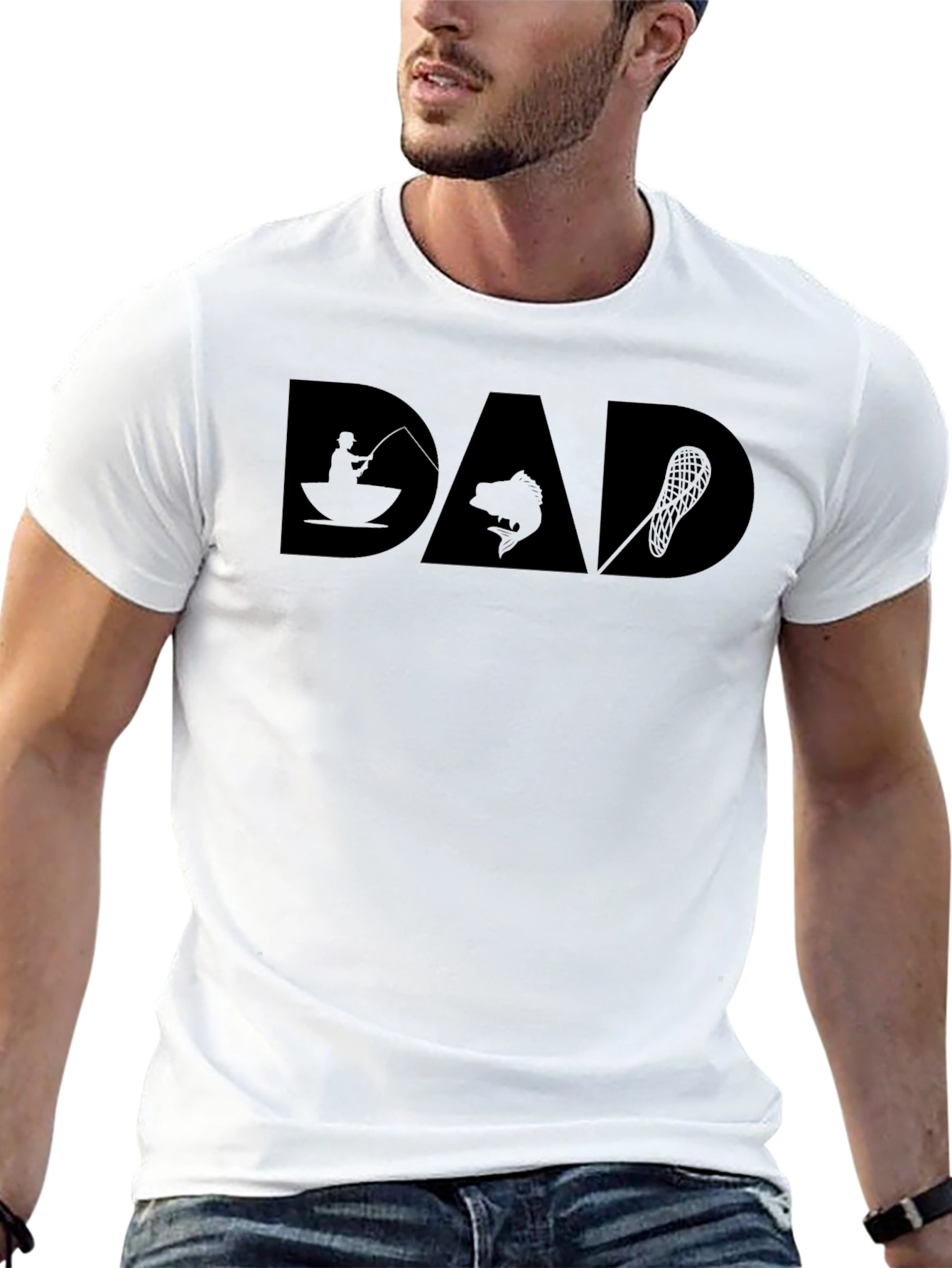 Camiseta Negra DAD para Papá Pescador