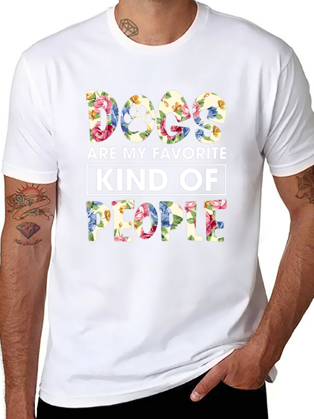 Camiseta Floral Perros Mi Gente Favorita