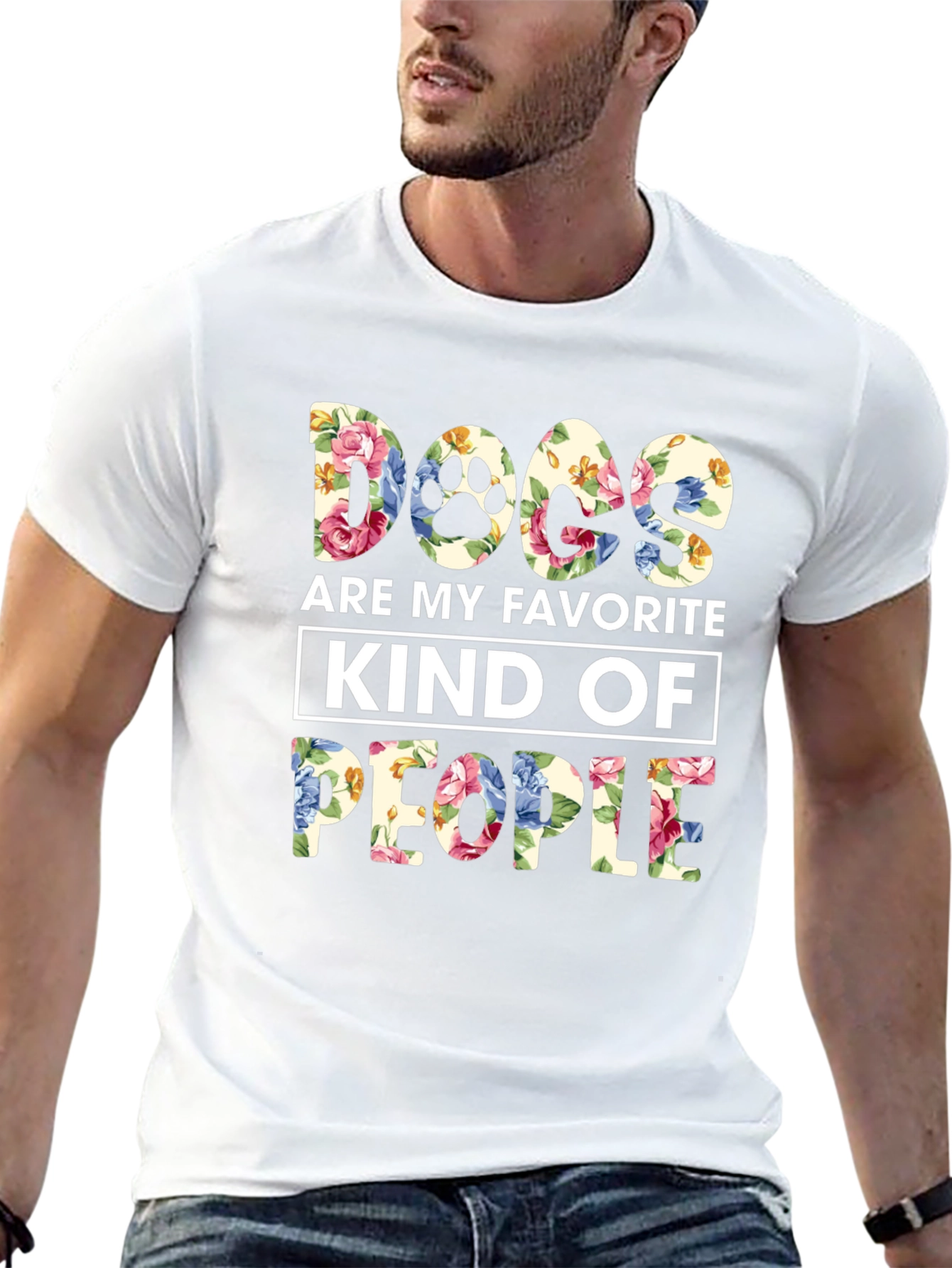 Camiseta Floral Perros Mi Gente Favorita