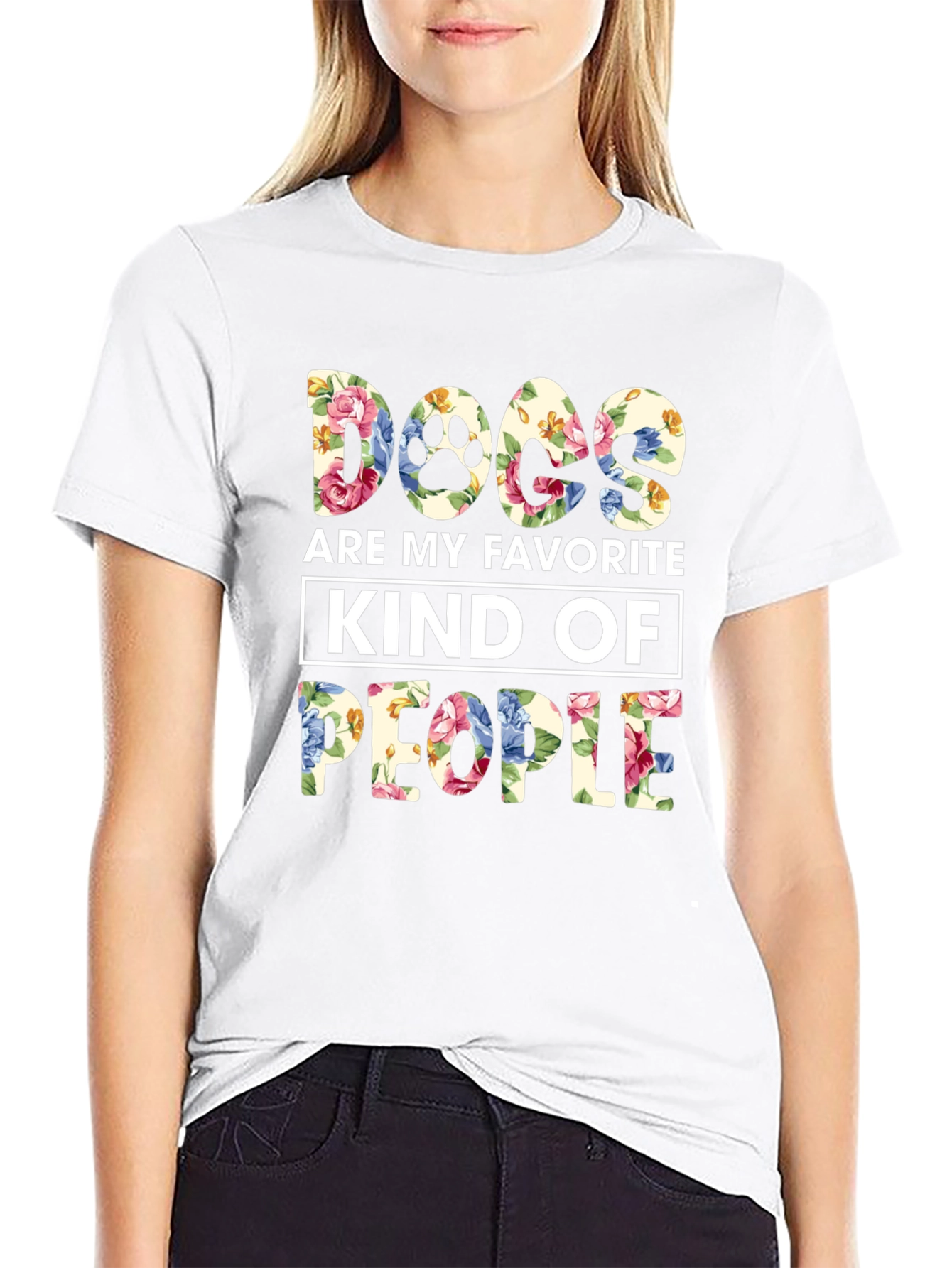 Camiseta Floral Perros Mi Gente Favorita