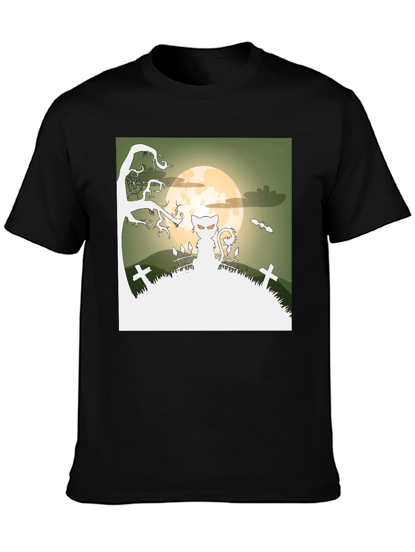 Camiseta Halloween Gato Fantasma