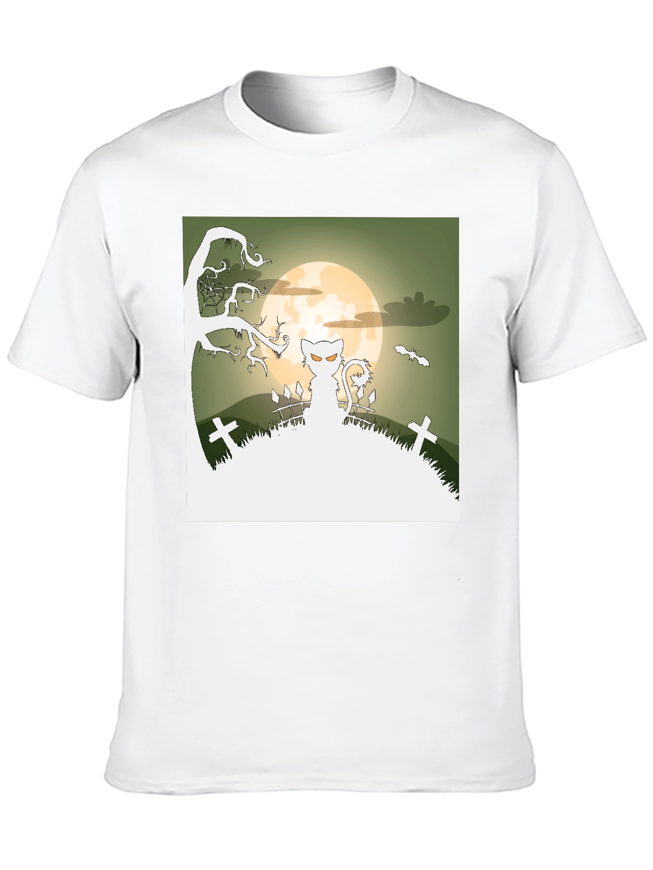 Camiseta Halloween Gato Fantasma