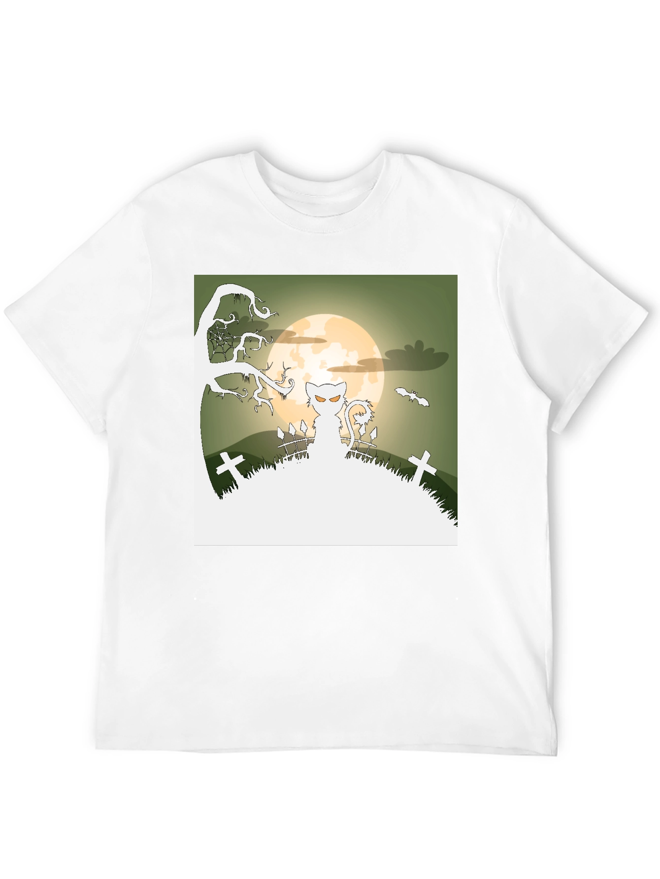 Camiseta Halloween Gato Fantasma