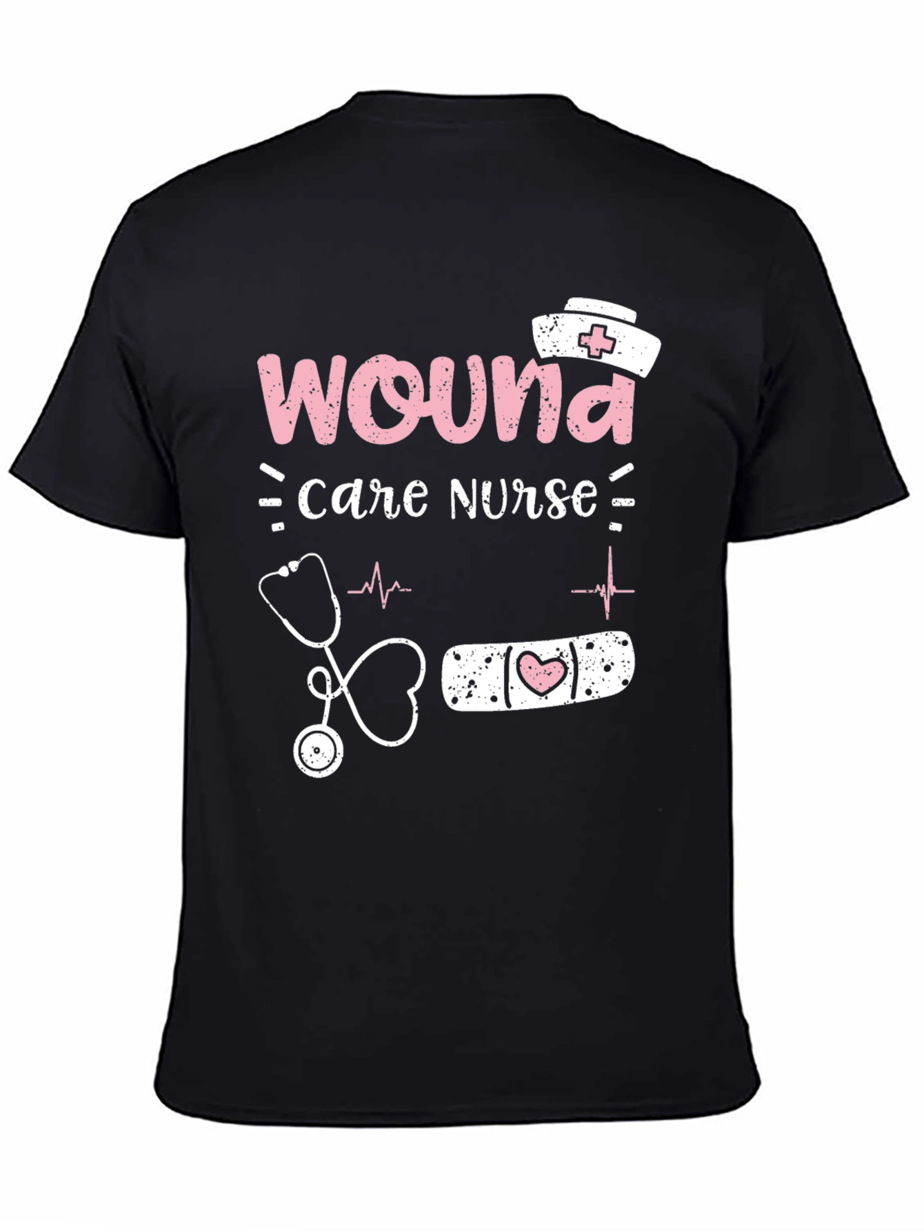 Camiseta Negra Enfermera Cuidado de Heridas