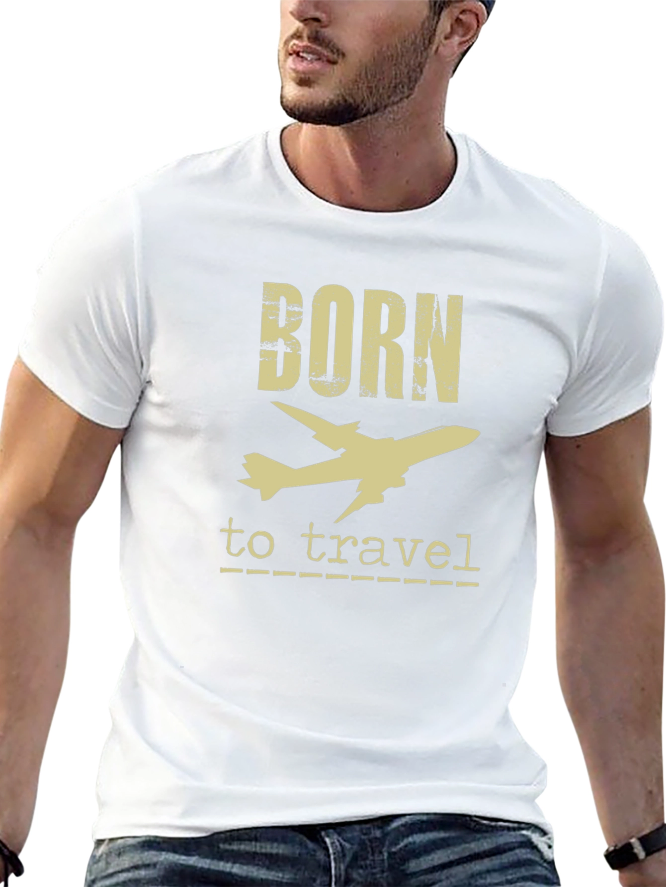Camiseta Negra Born to Travel para Aventureros
