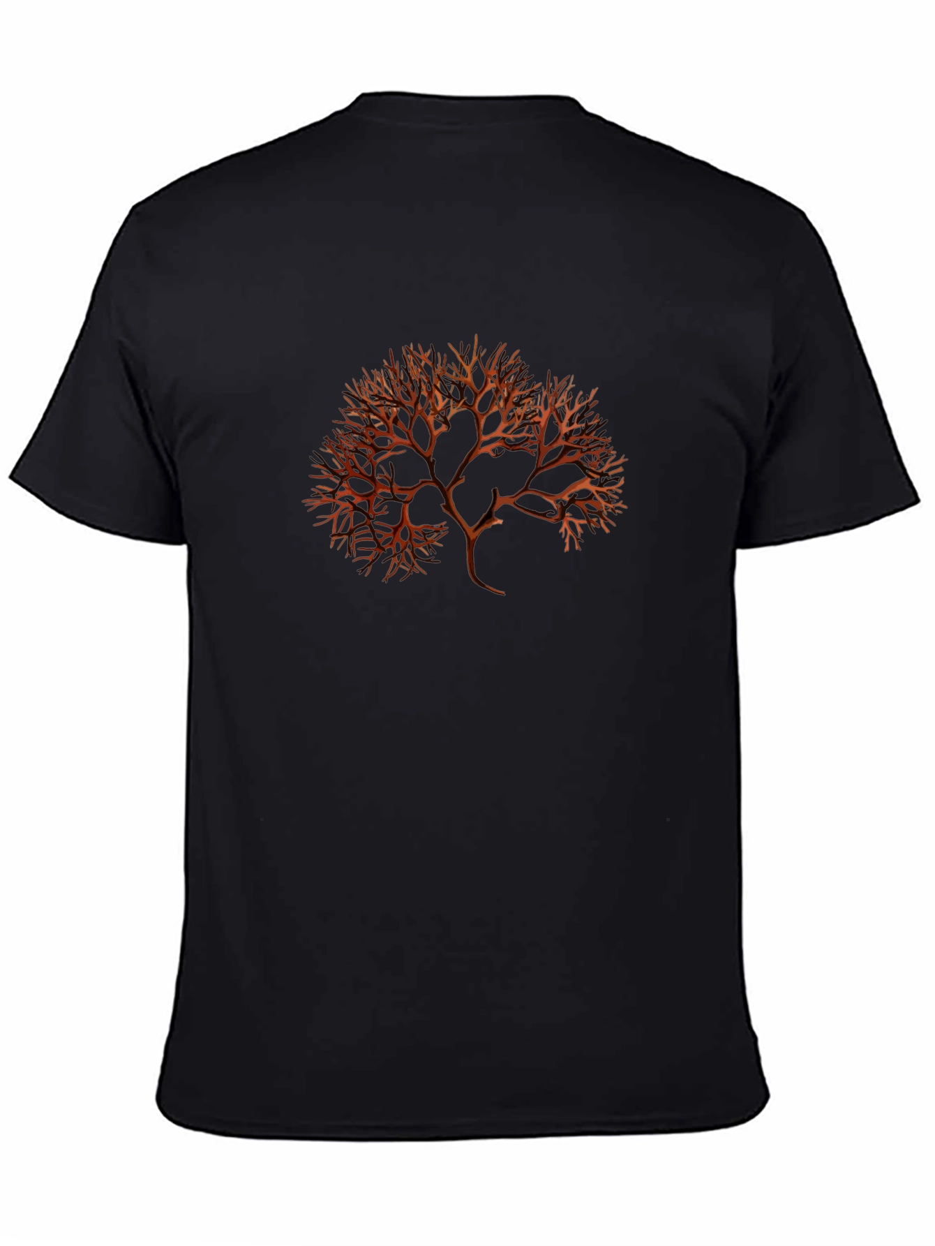 Camiseta Negra con Diseño Abstracto de Árbol