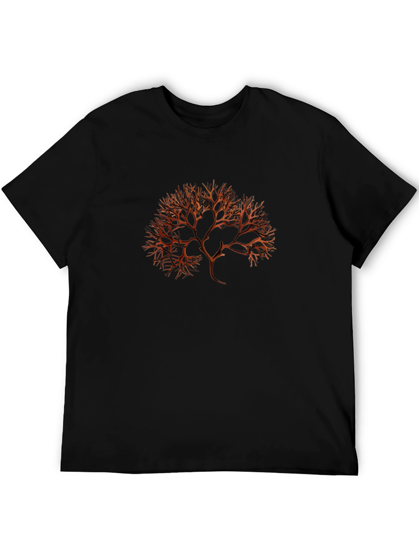 Camiseta Negra con Diseño Abstracto de Árbol
