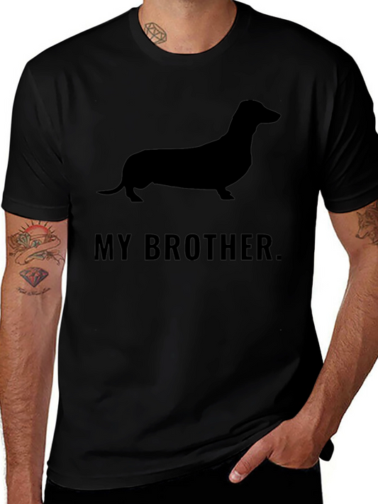Camiseta Negra Mi Hermano Dachshund