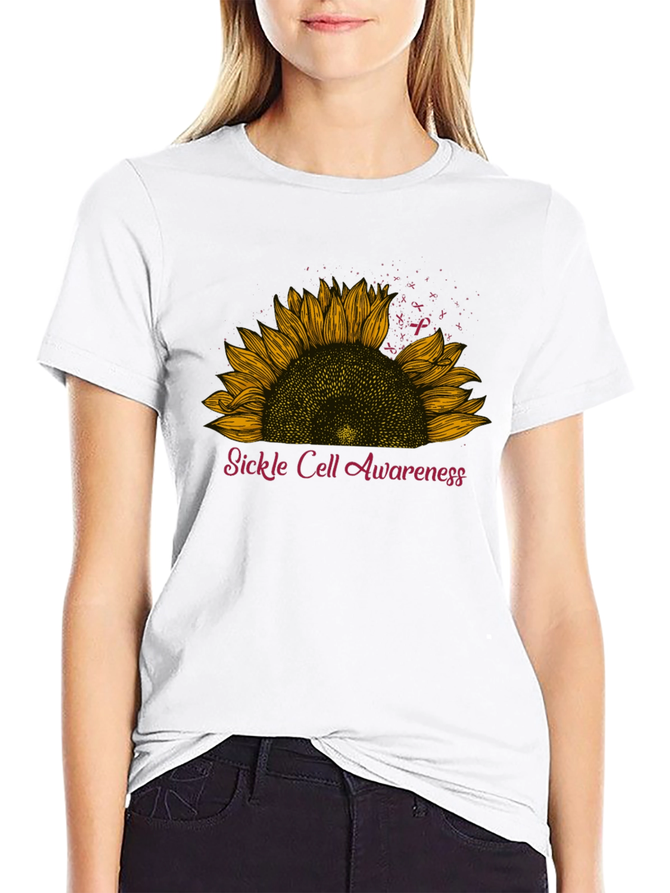 Camiseta Conciencia de Células Falciformes Girasol