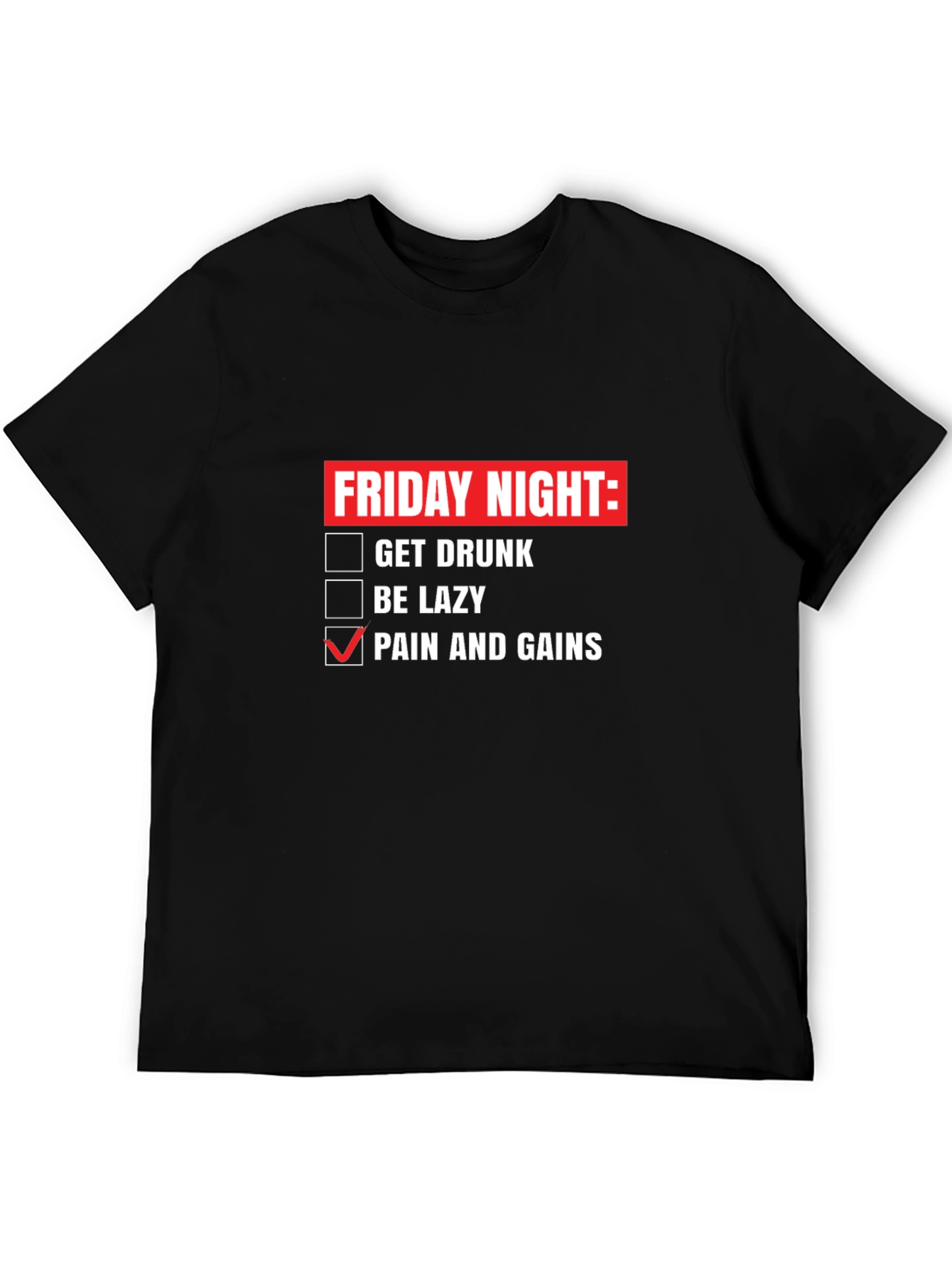 Camiseta Negra: Viernes Noche - ¡Dolor y Ganancias!