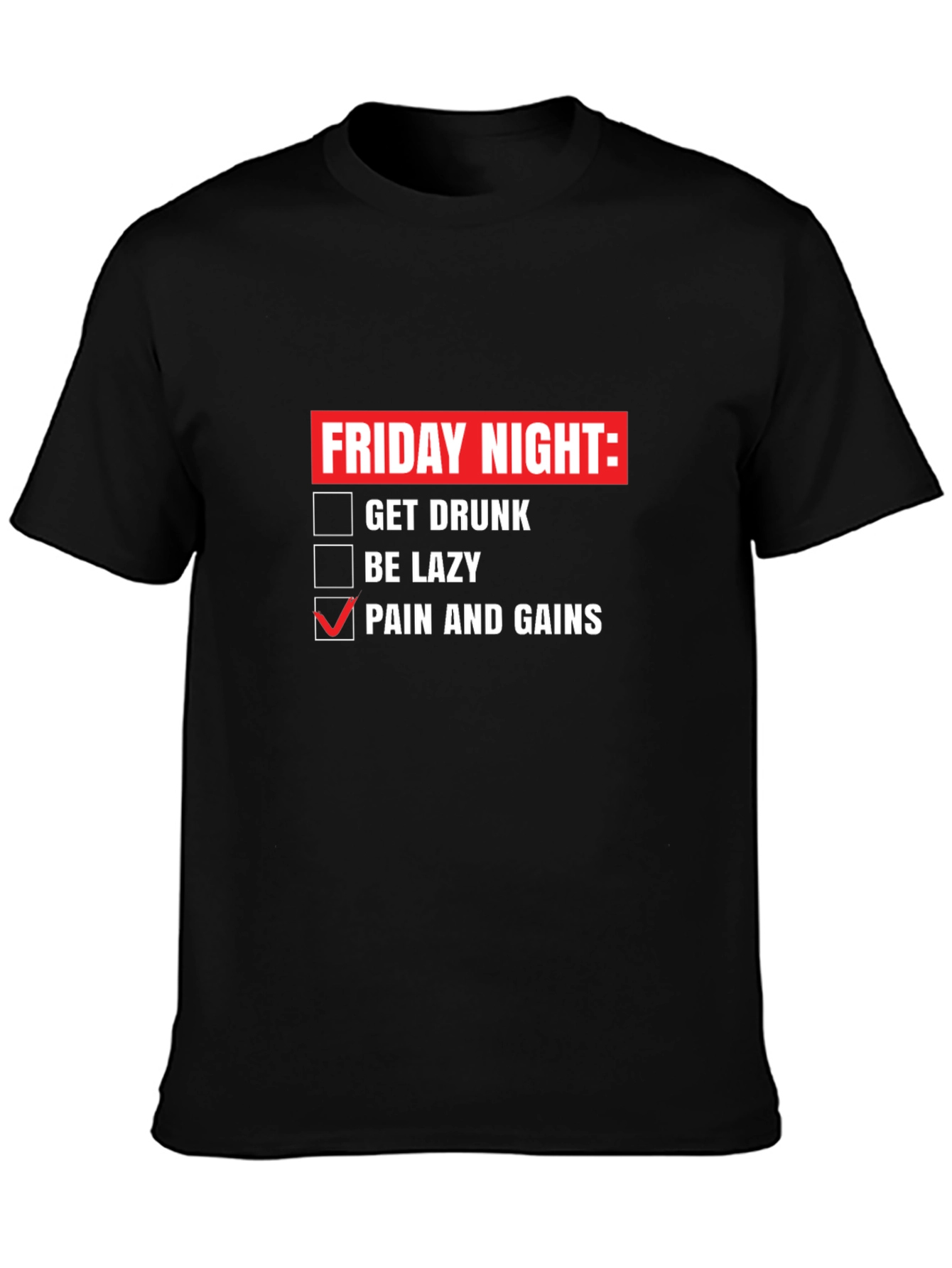 Camiseta Negra: Viernes Noche - ¡Dolor y Ganancias!