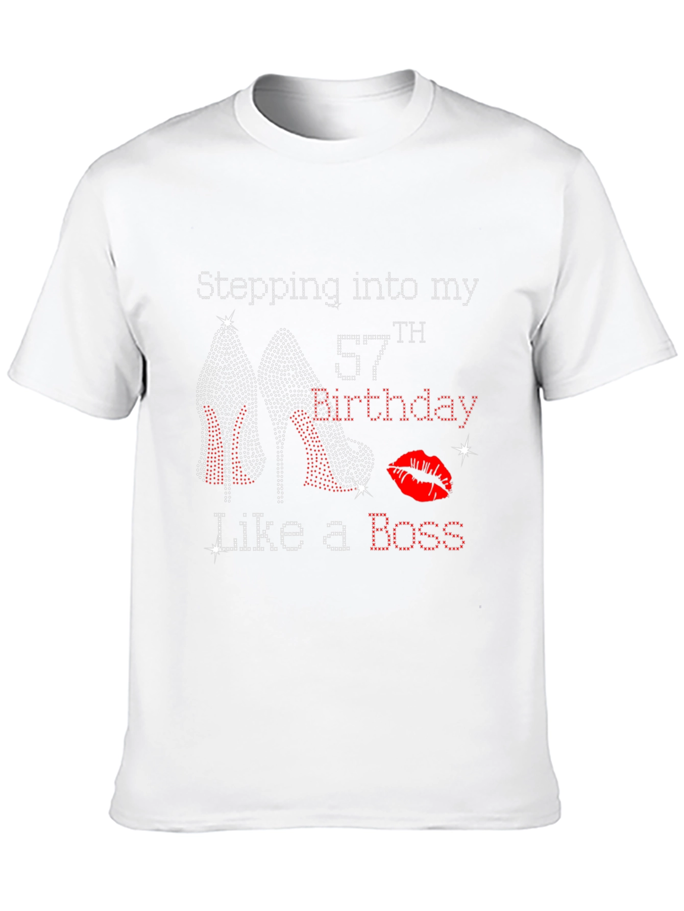 Camiseta Negra de Cumpleaños #57 con Diseño de Tacones