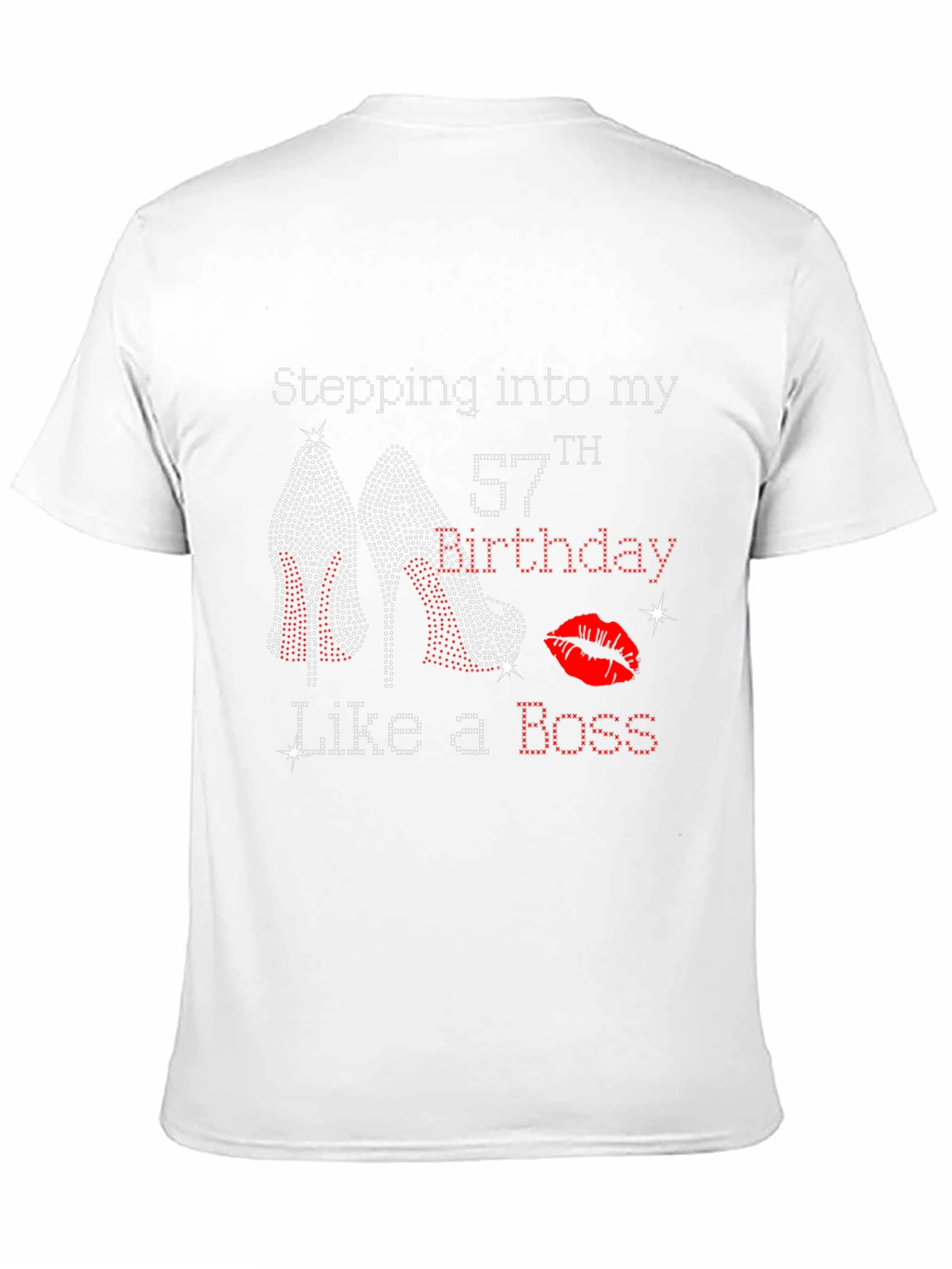 Camiseta Negra de Cumpleaños #57 con Diseño de Tacones