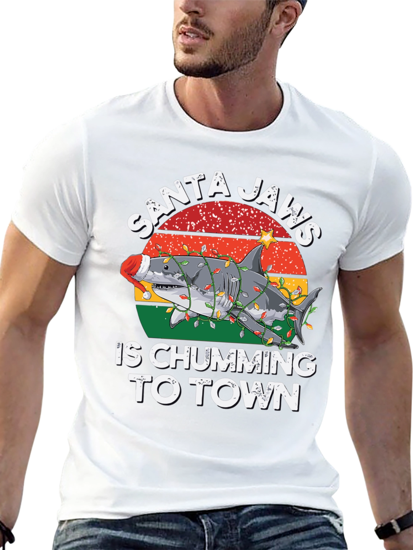 Camiseta Santa Jaws Is Chumming To Town