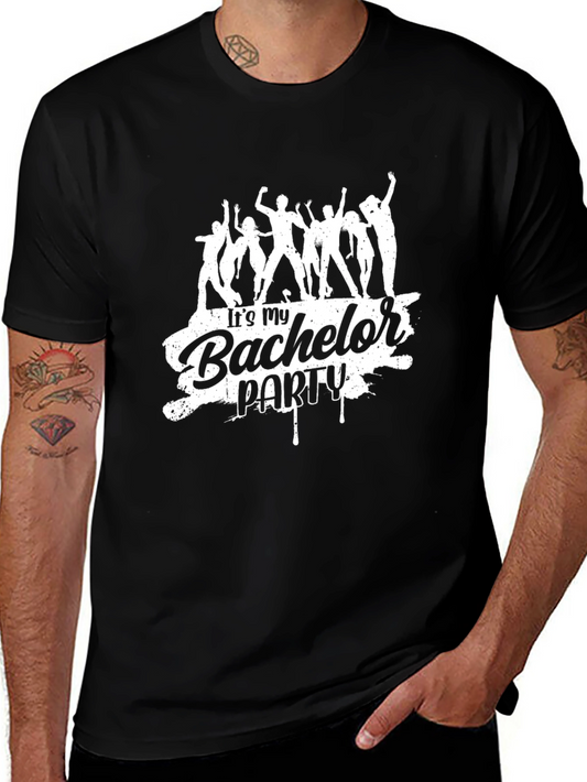 Camiseta Negra de Fiesta de Soltero - ¡Es mi Fiesta!