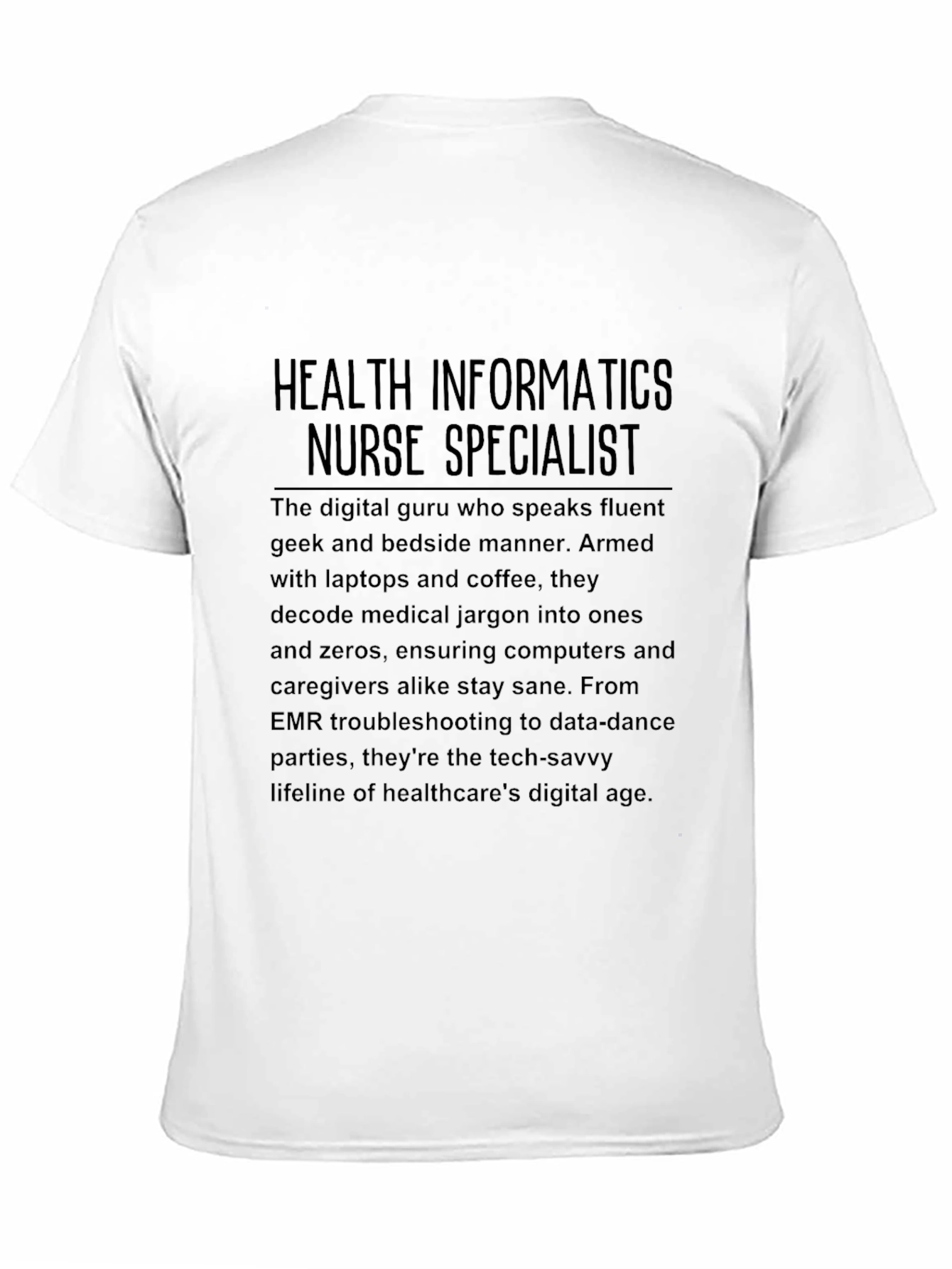 Camiseta Negra de Informática para Enfermería
