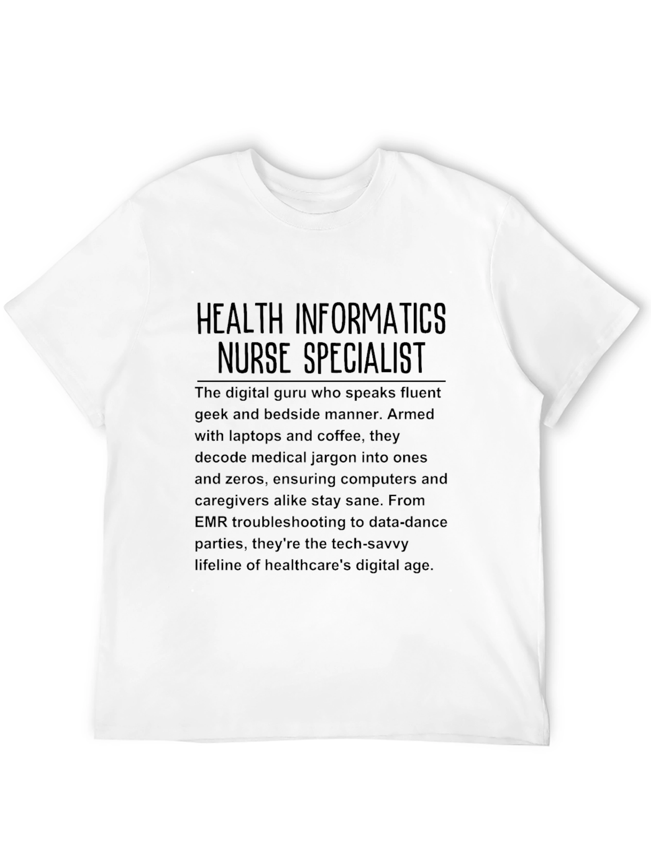 Camiseta Negra de Informática para Enfermería