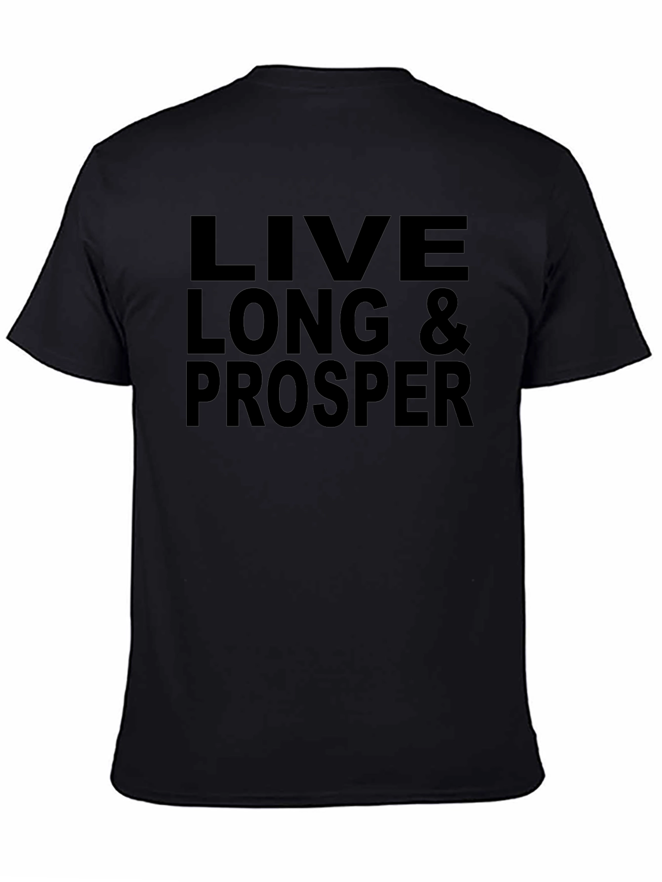 Camiseta Negra: Vive Largo y Prospera - Estilo Casual