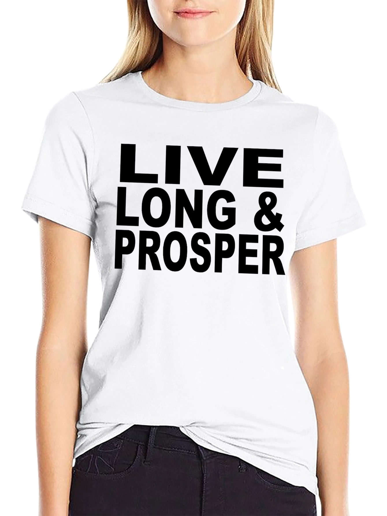 Camiseta Negra: Vive Largo y Prospera - Estilo Casual