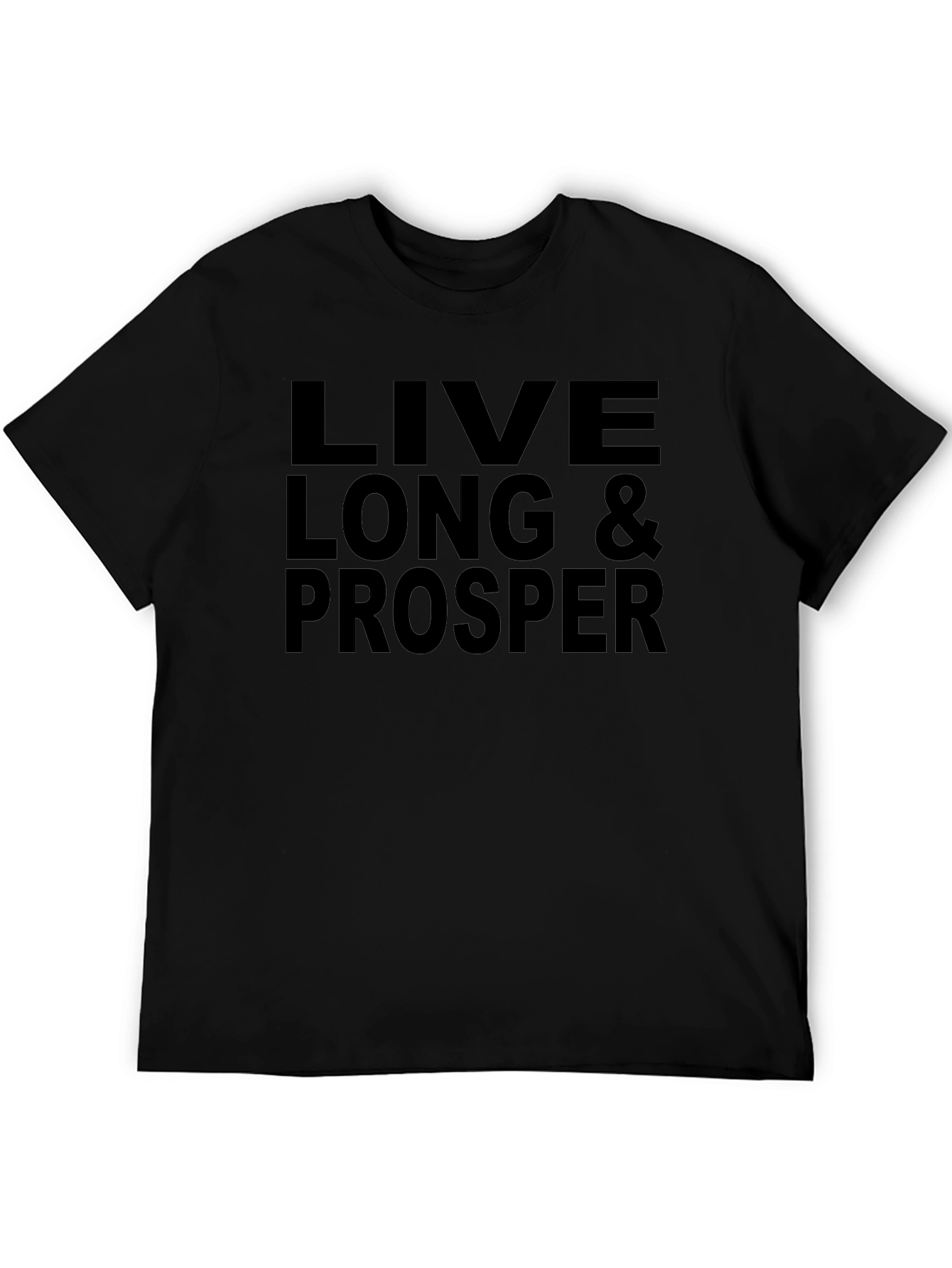 Camiseta Negra: Vive Largo y Prospera - Estilo Casual